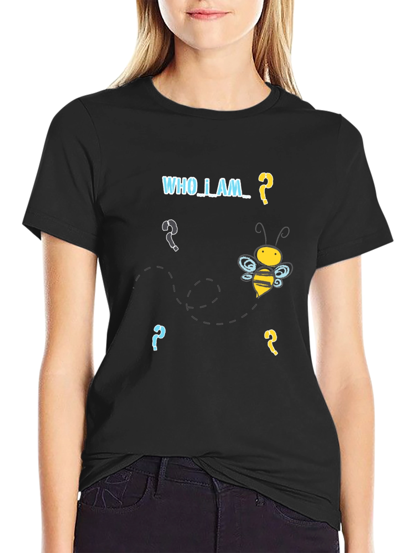 Who Am I Bee T-Shirt - Black Graphic Tee