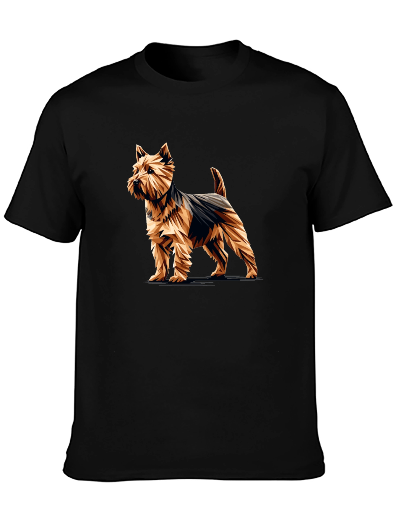 Stylish Black T-Shirt with Yorkshire Terrier Graphic