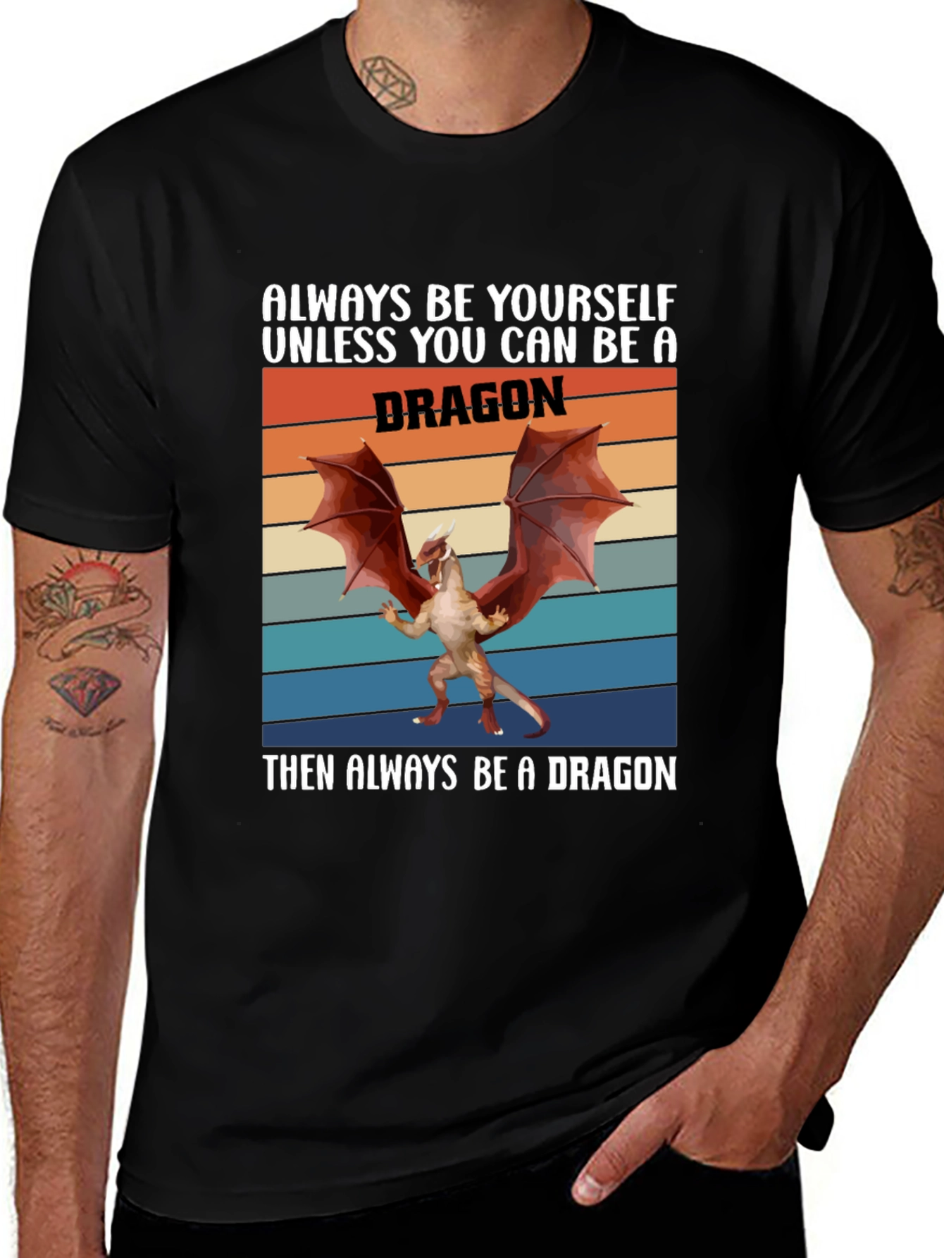 Always Be A Dragon T-Shirt Retro Graphic Tee
