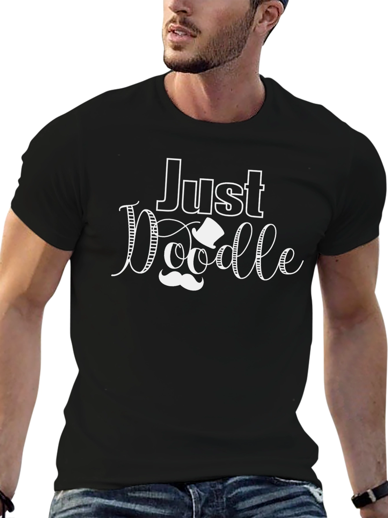 Just Doodle Black Graphic Tee Shirt