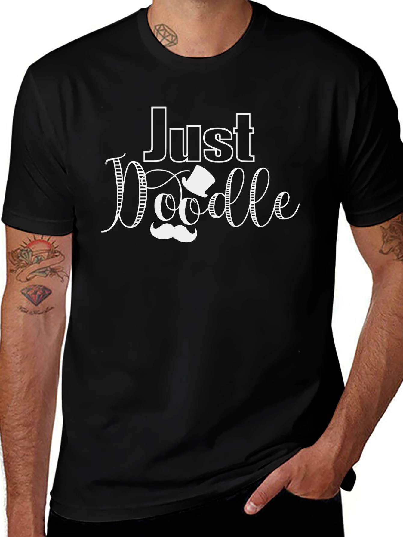 Just Doodle Black Graphic Tee Shirt