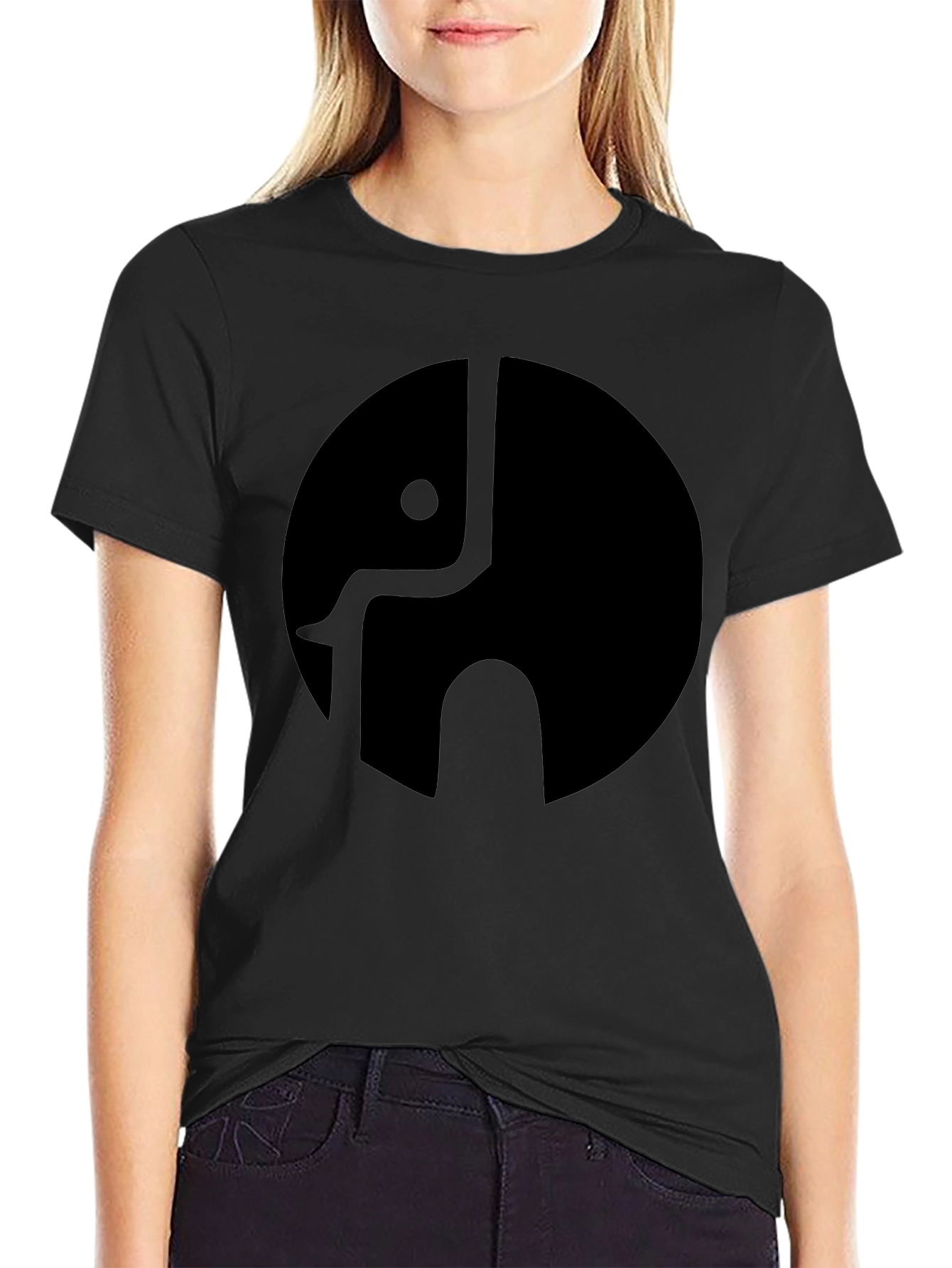 Elephant Logo Black T-Shirt - Modern Graphic Tee