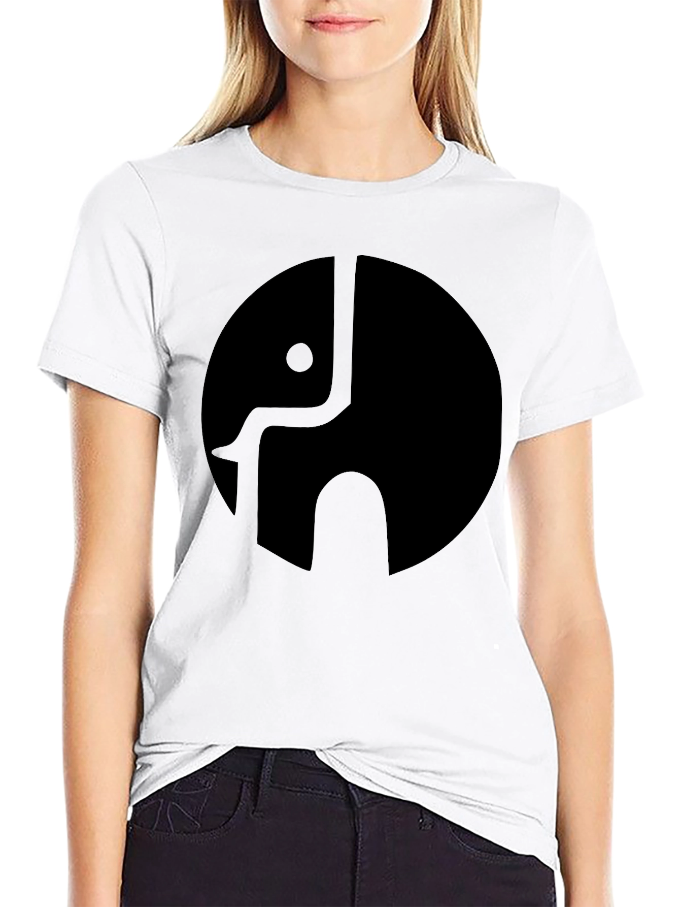 Elephant Logo Black T-Shirt - Modern Graphic Tee