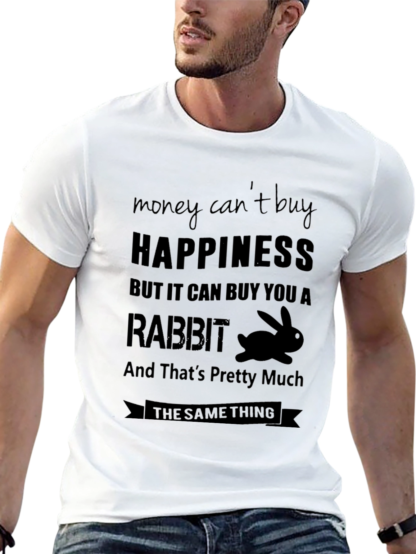 Rabbit Happiness T-Shirt - Funny Animal Lover Tee