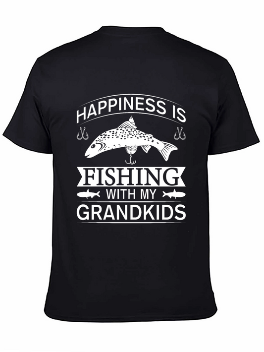 Fishing With My Grandkids Black T-Shirt