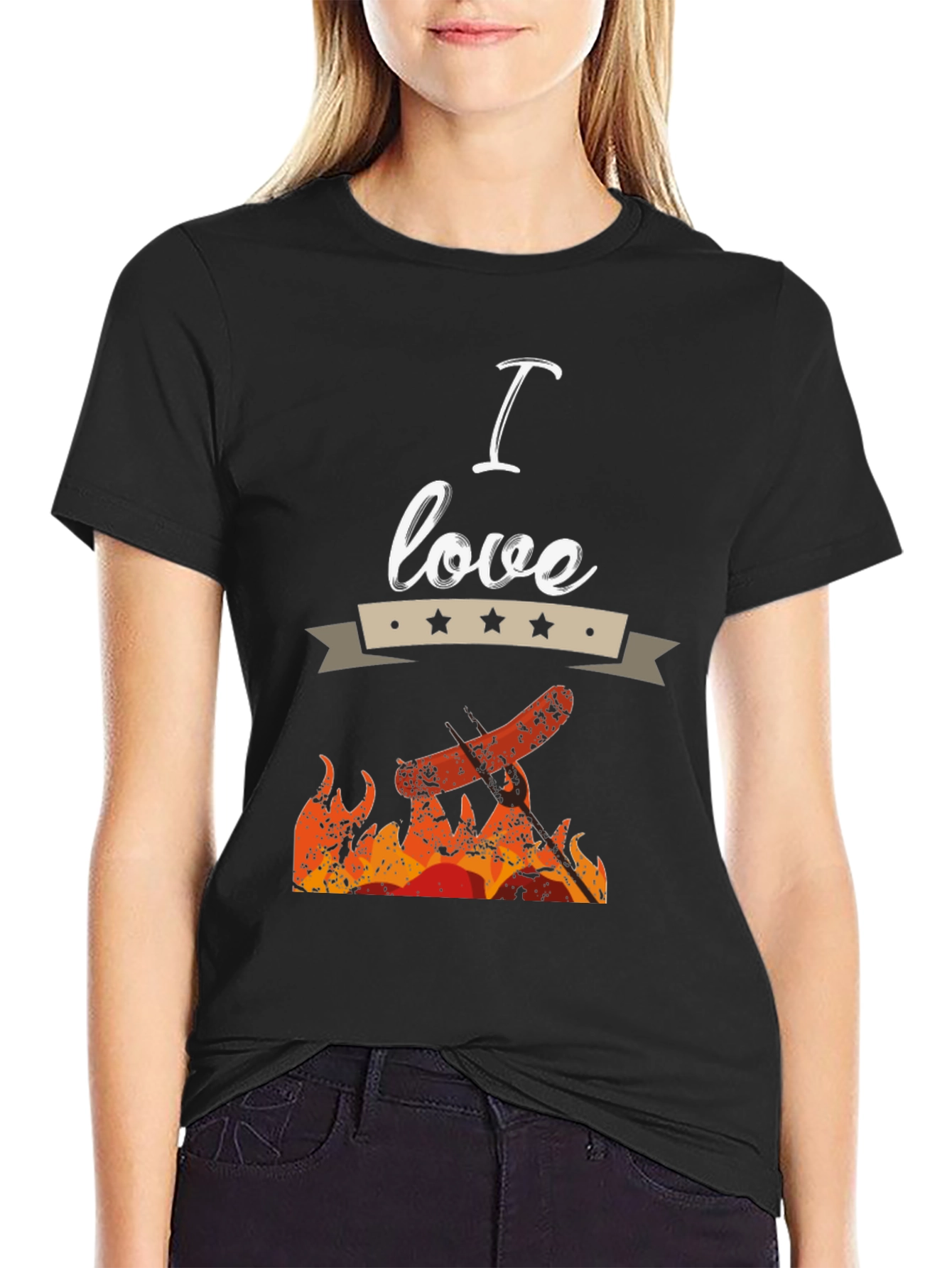 I Love Grilling Black T-Shirt