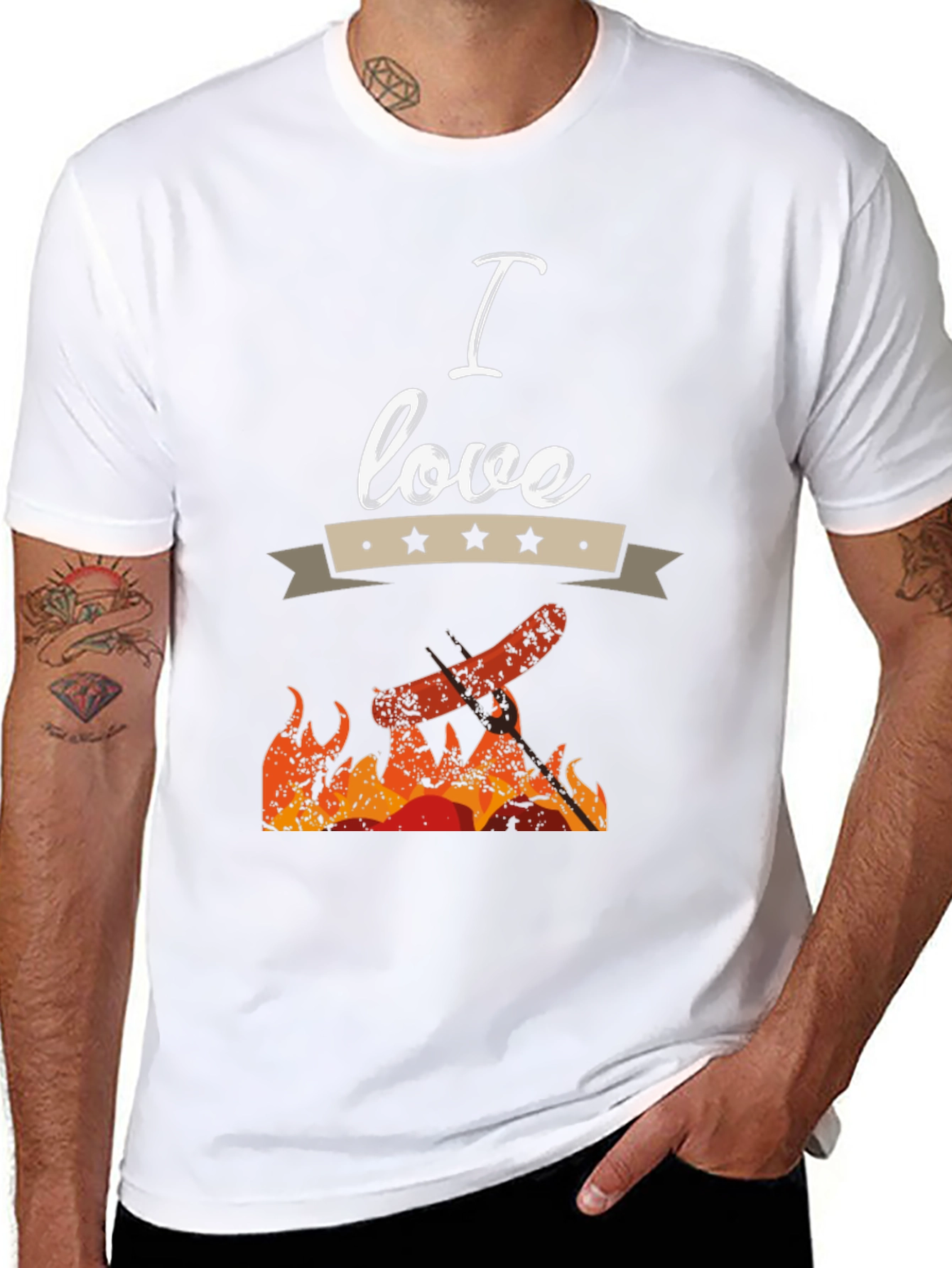 I Love Grilling Black T-Shirt