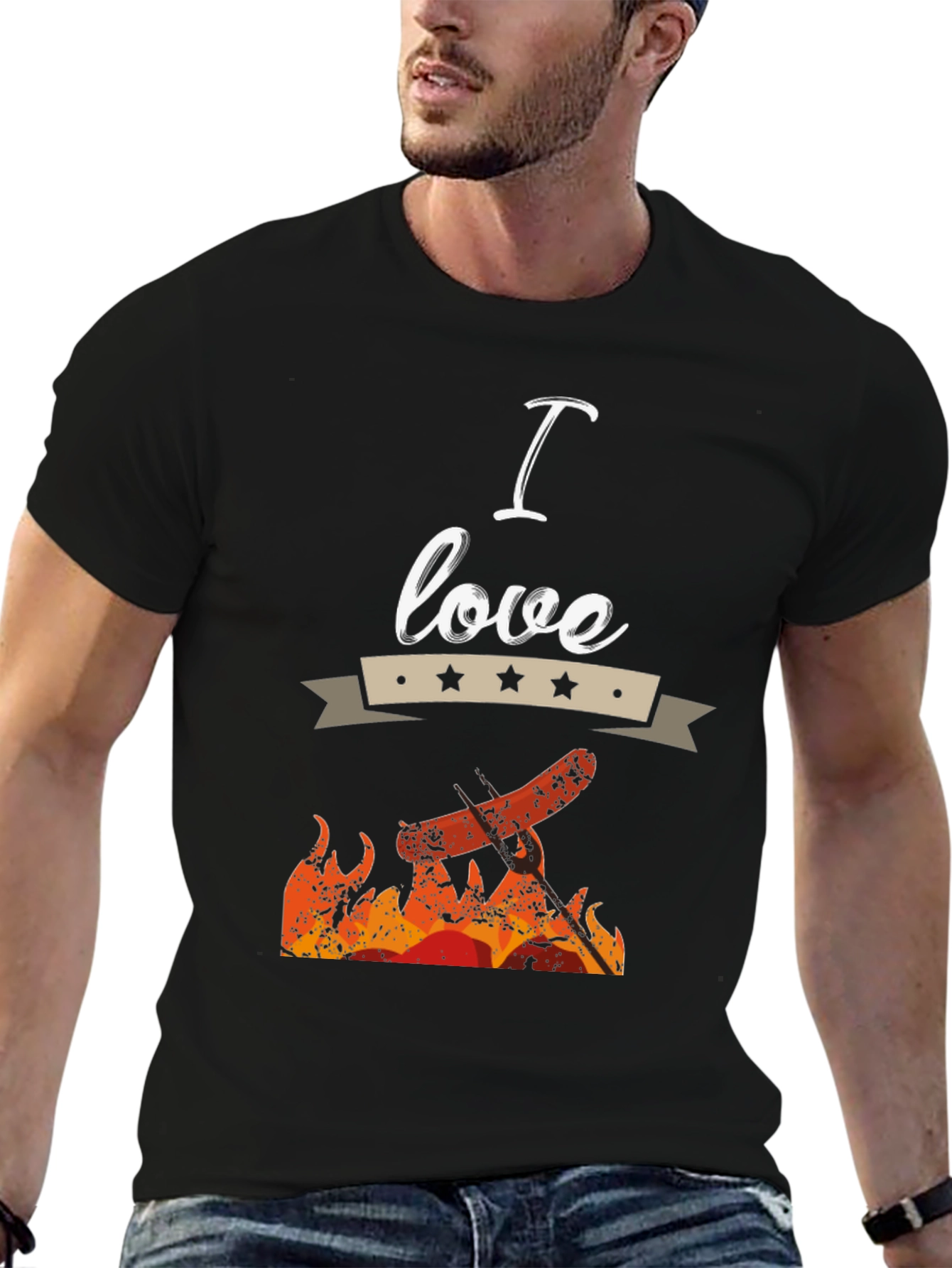 I Love Grilling Black T-Shirt