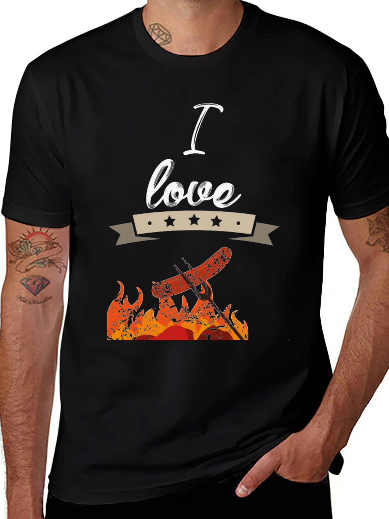 I Love Grilling Black T-Shirt