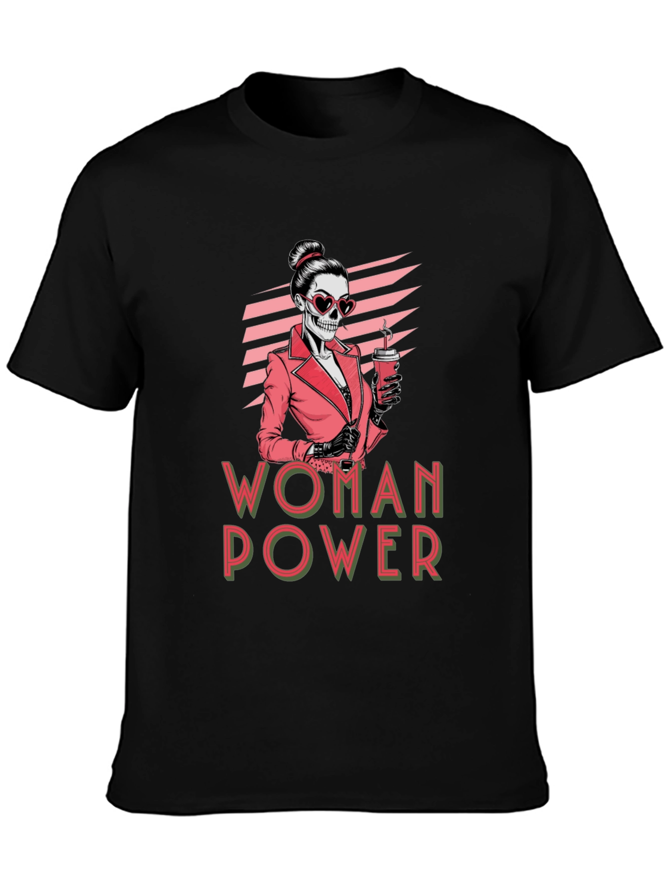 Woman Power Skeleton Graphic T-Shirt