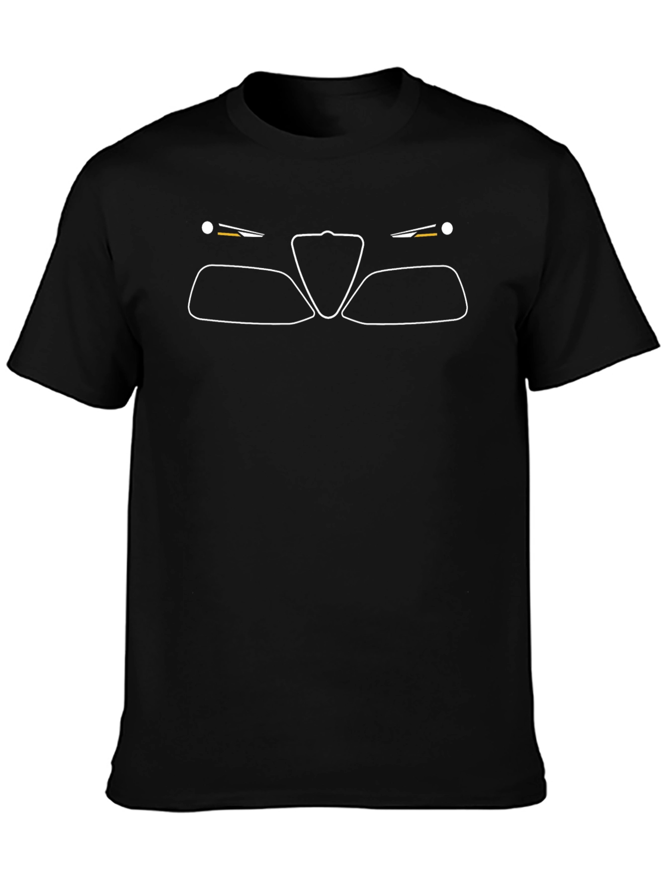 Alfa Romeo Car Outline T-Shirt - Black
