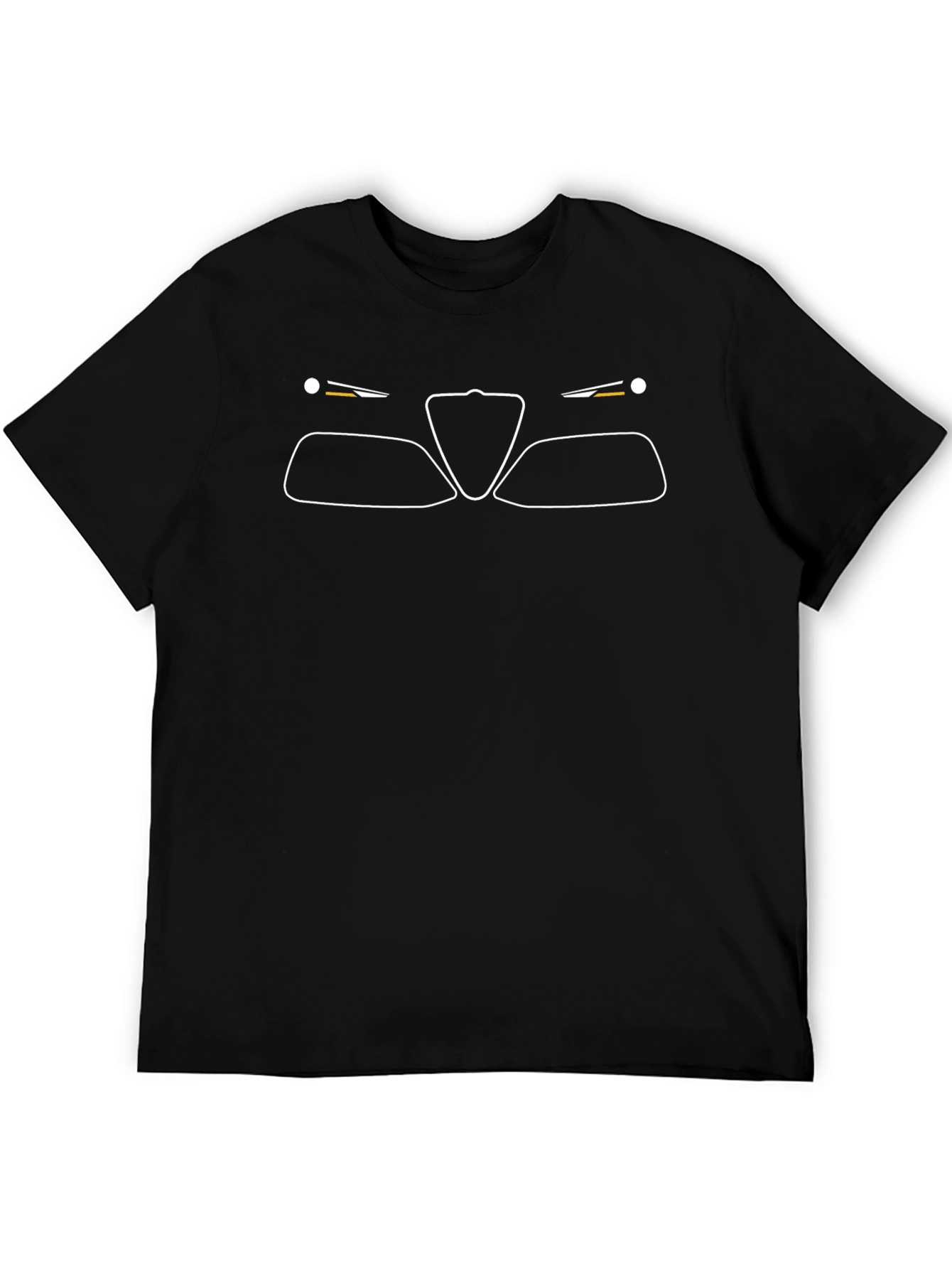 Alfa Romeo Car Outline T-Shirt - Black