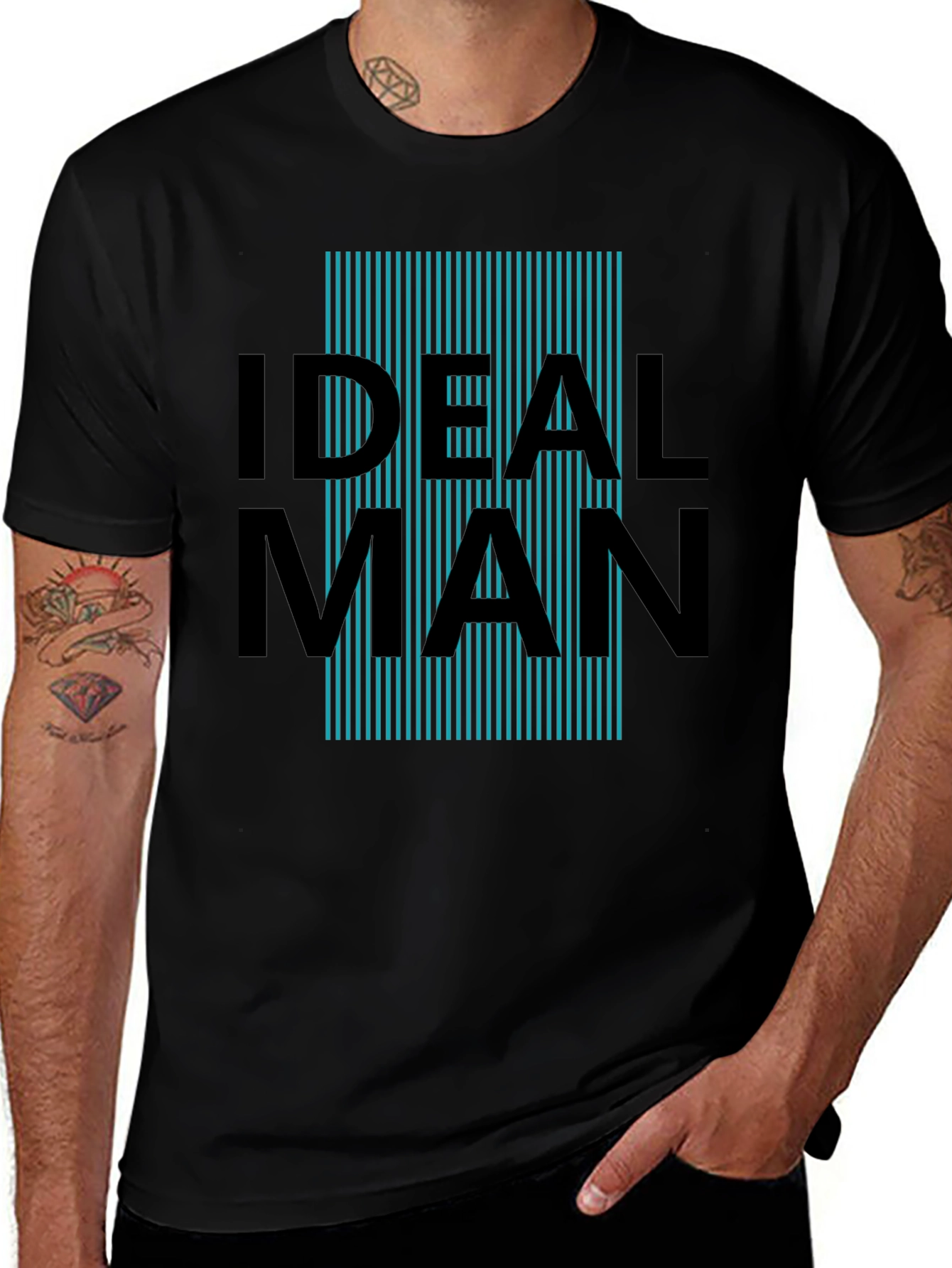 Ideal Man Graphic Print T-Shirt - Black
