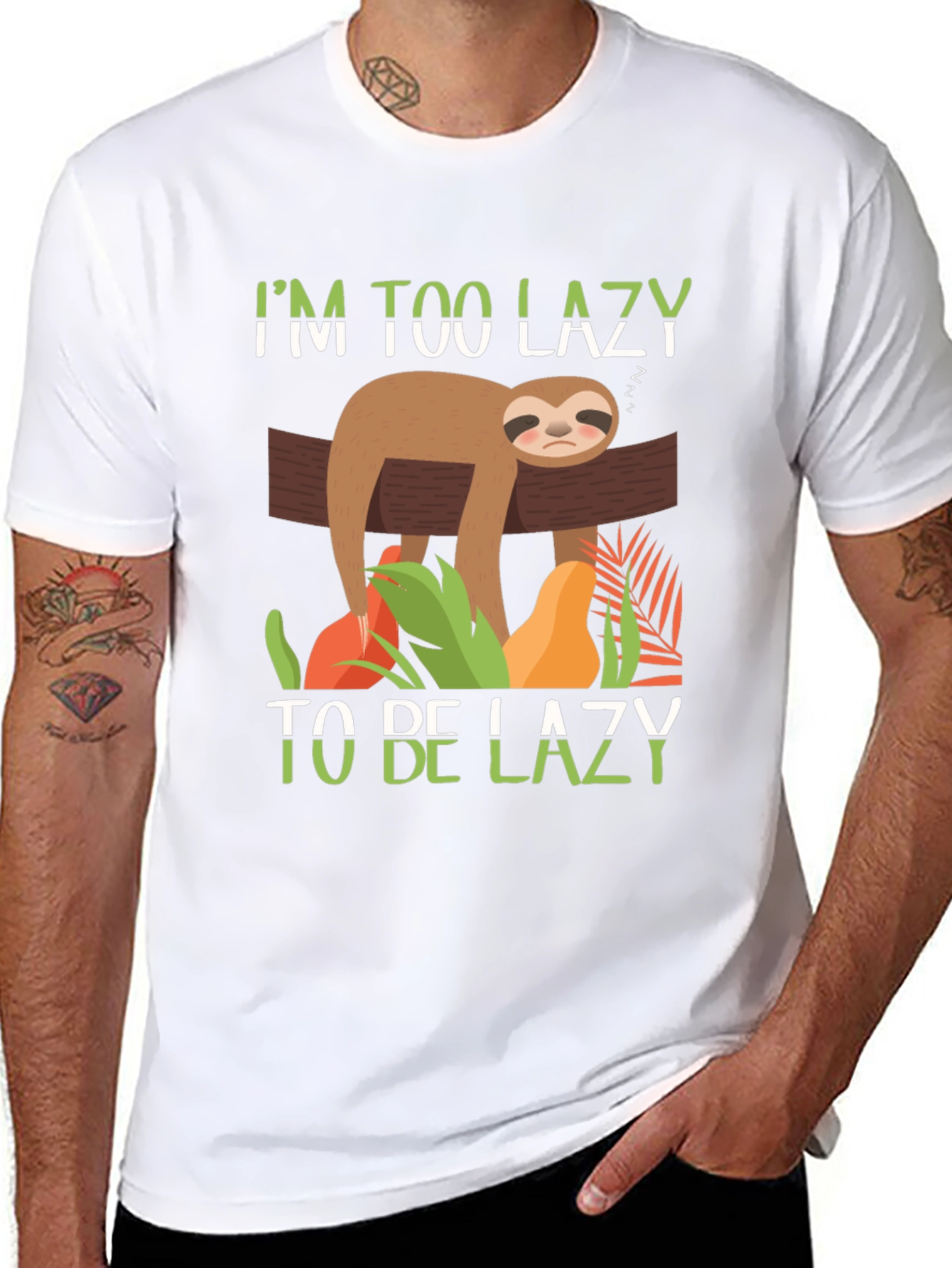 Im Too Lazy To Be Lazy Sloth Graphic T-Shirt