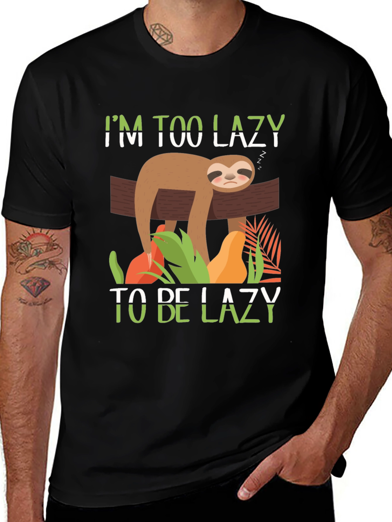 Im Too Lazy To Be Lazy Sloth Graphic T-Shirt
