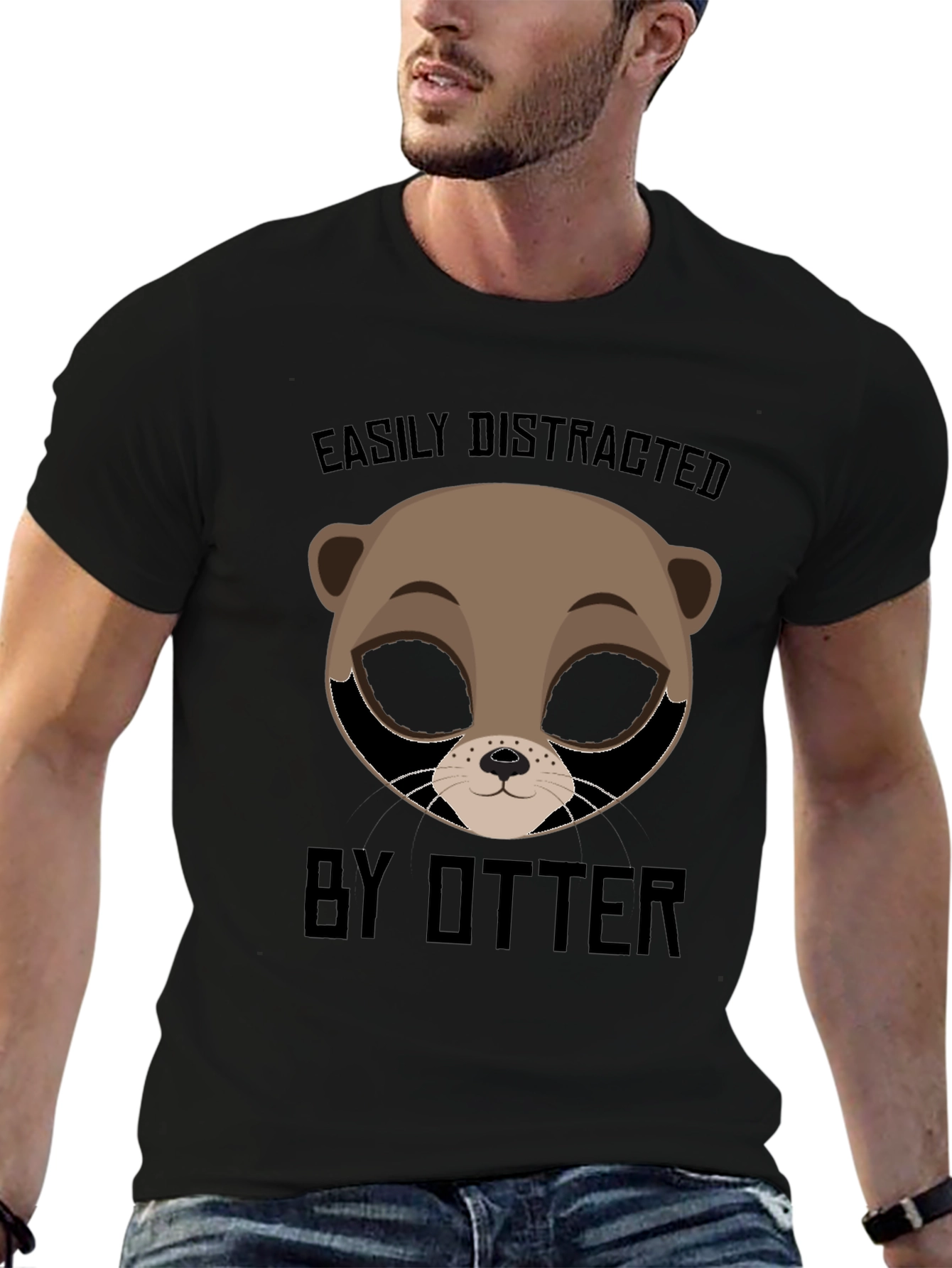 Easily Distracted by Otter T-Shirt - Funny Animal Tee