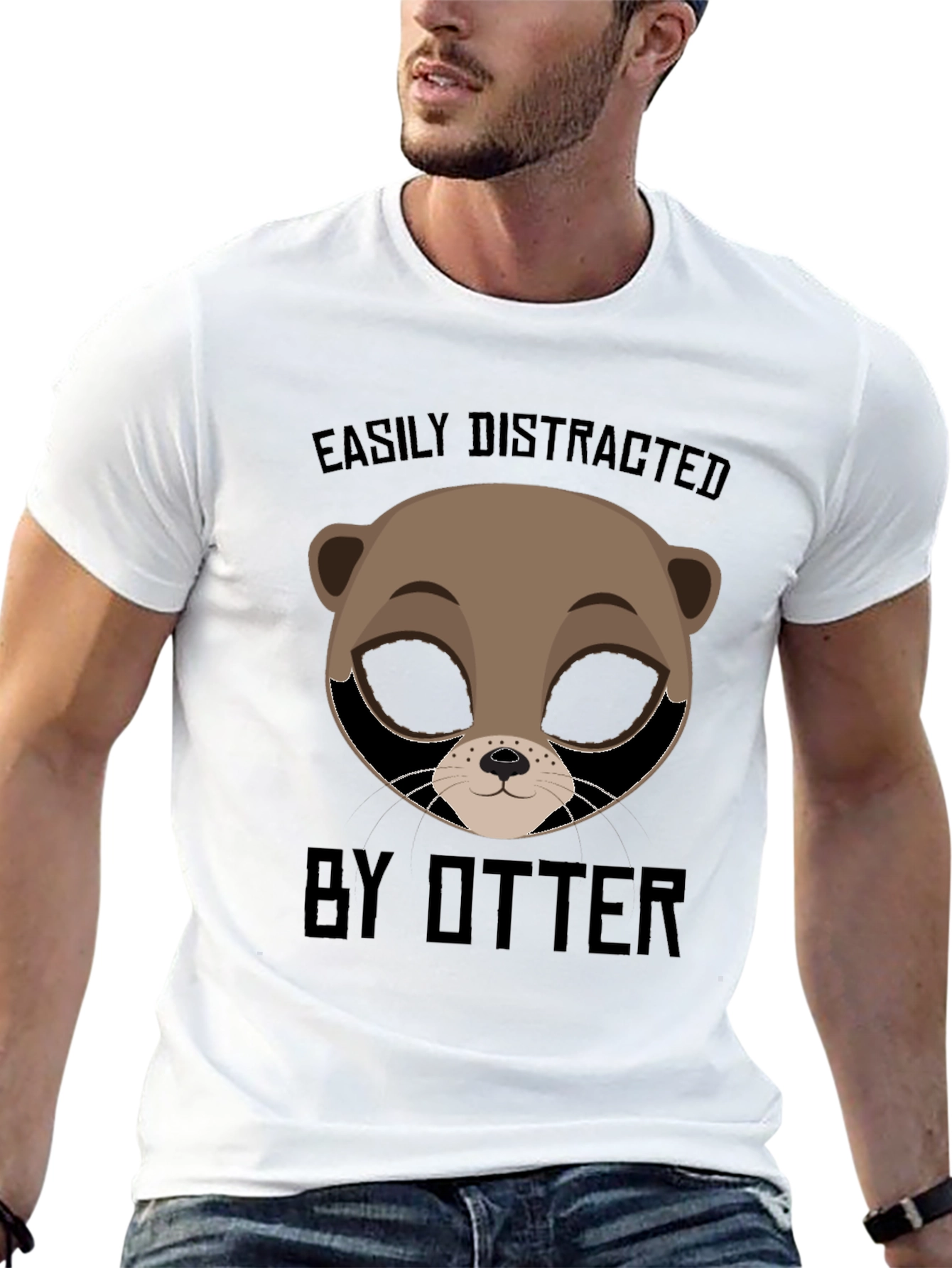 Easily Distracted by Otter T-Shirt - Funny Animal Tee