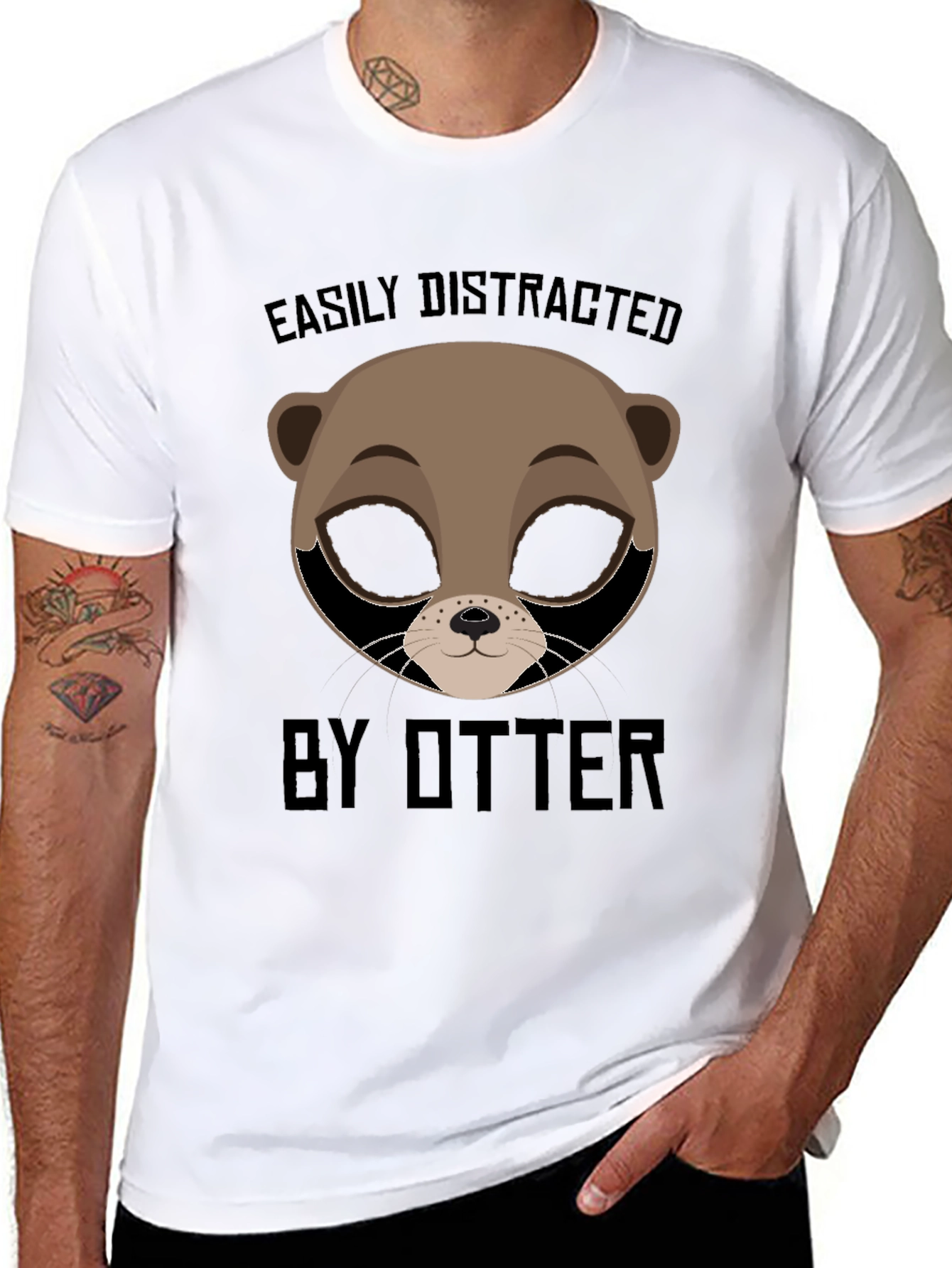 Easily Distracted by Otter T-Shirt - Funny Animal Tee
