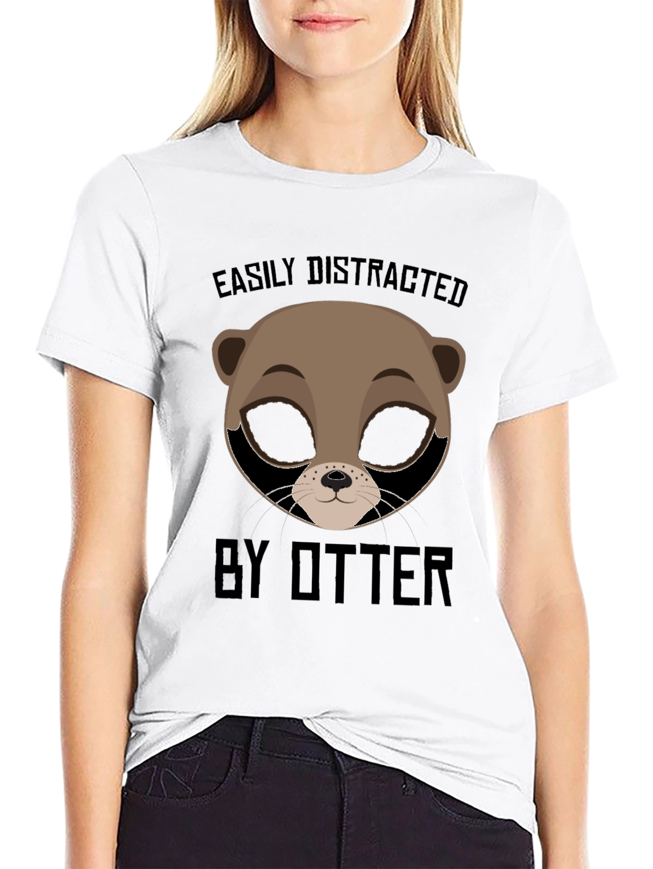 Easily Distracted by Otter T-Shirt - Funny Animal Tee