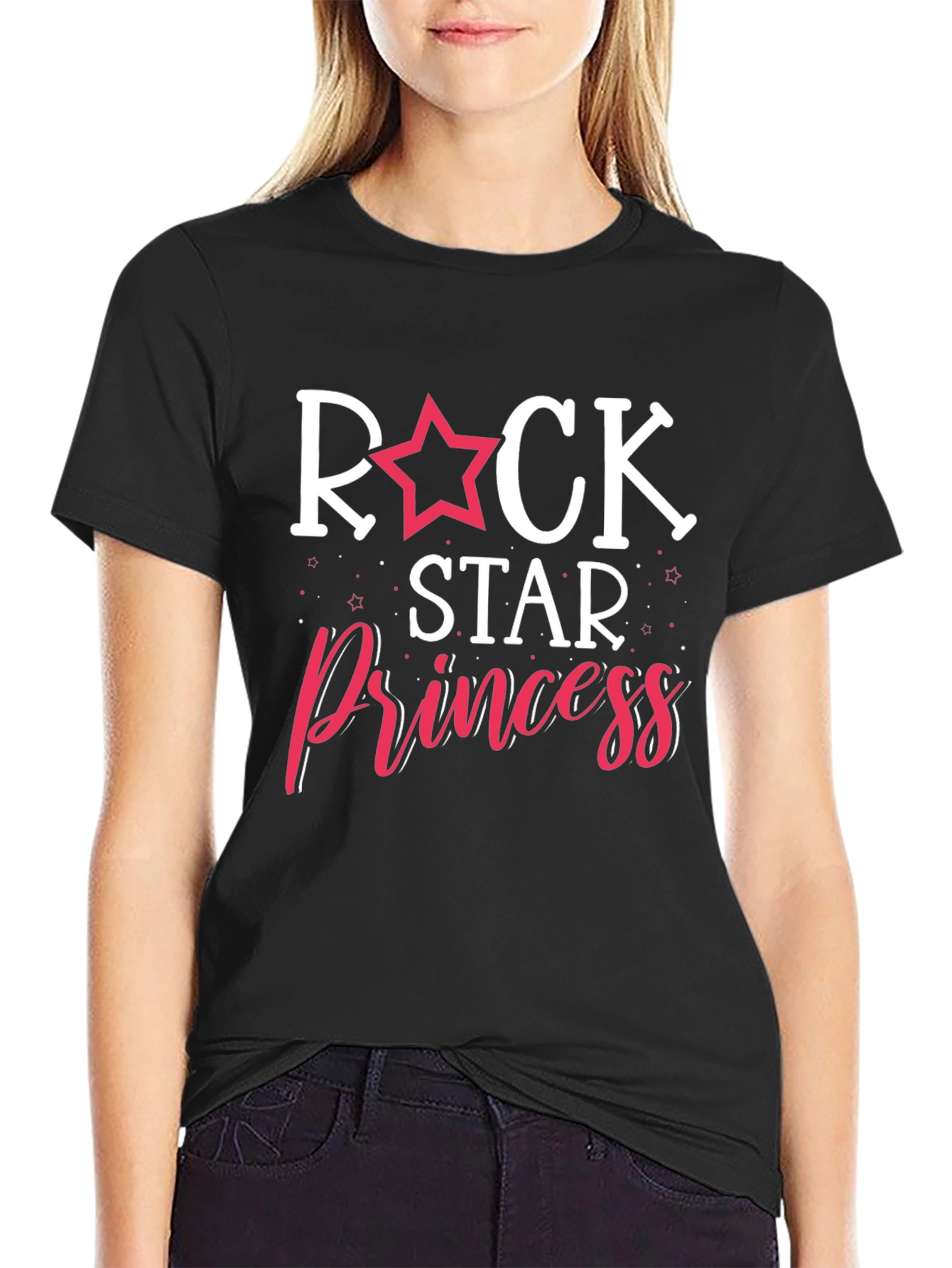 Rock Star Princess Graphic T-Shirt - Black