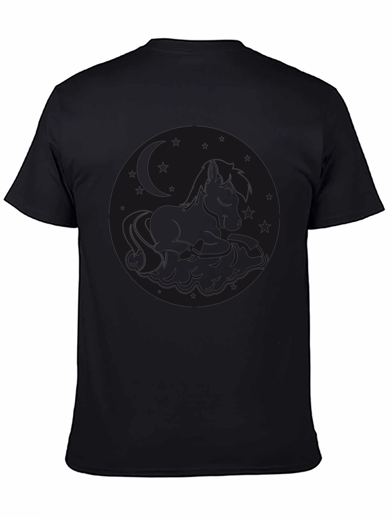 Black Graphic Tee - Round Design