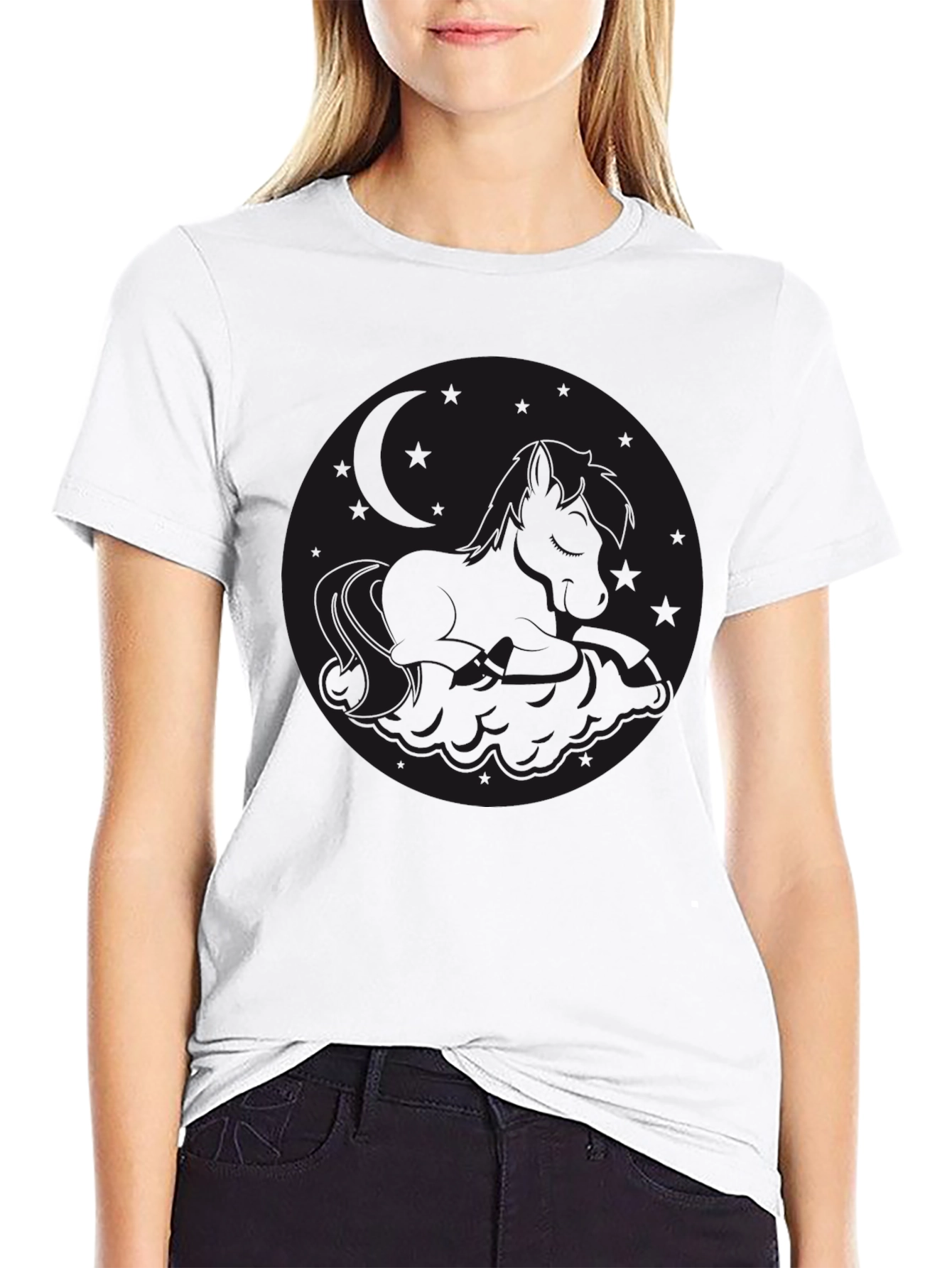 Black Graphic Tee - Round Design