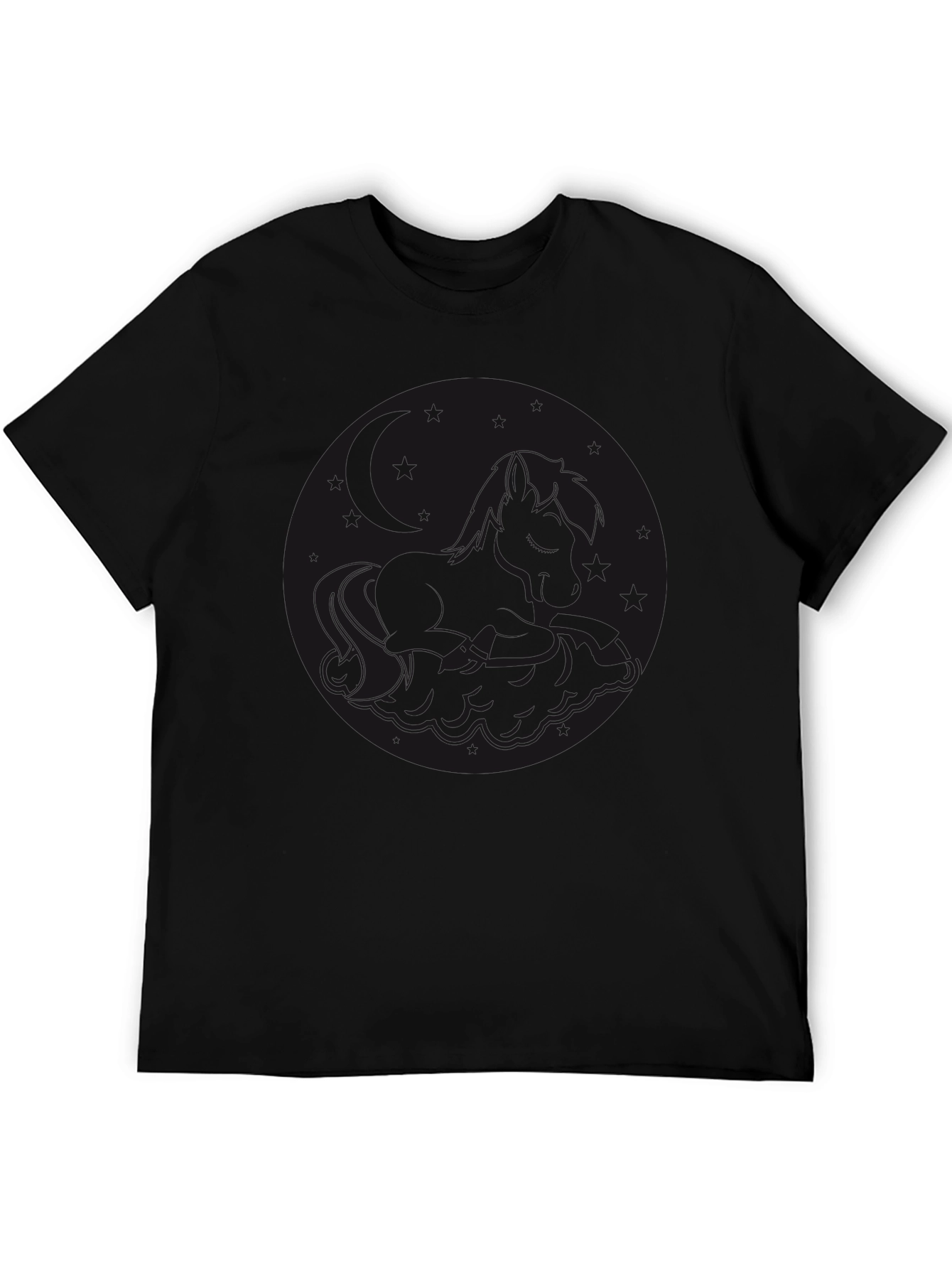 Black Graphic Tee - Round Design