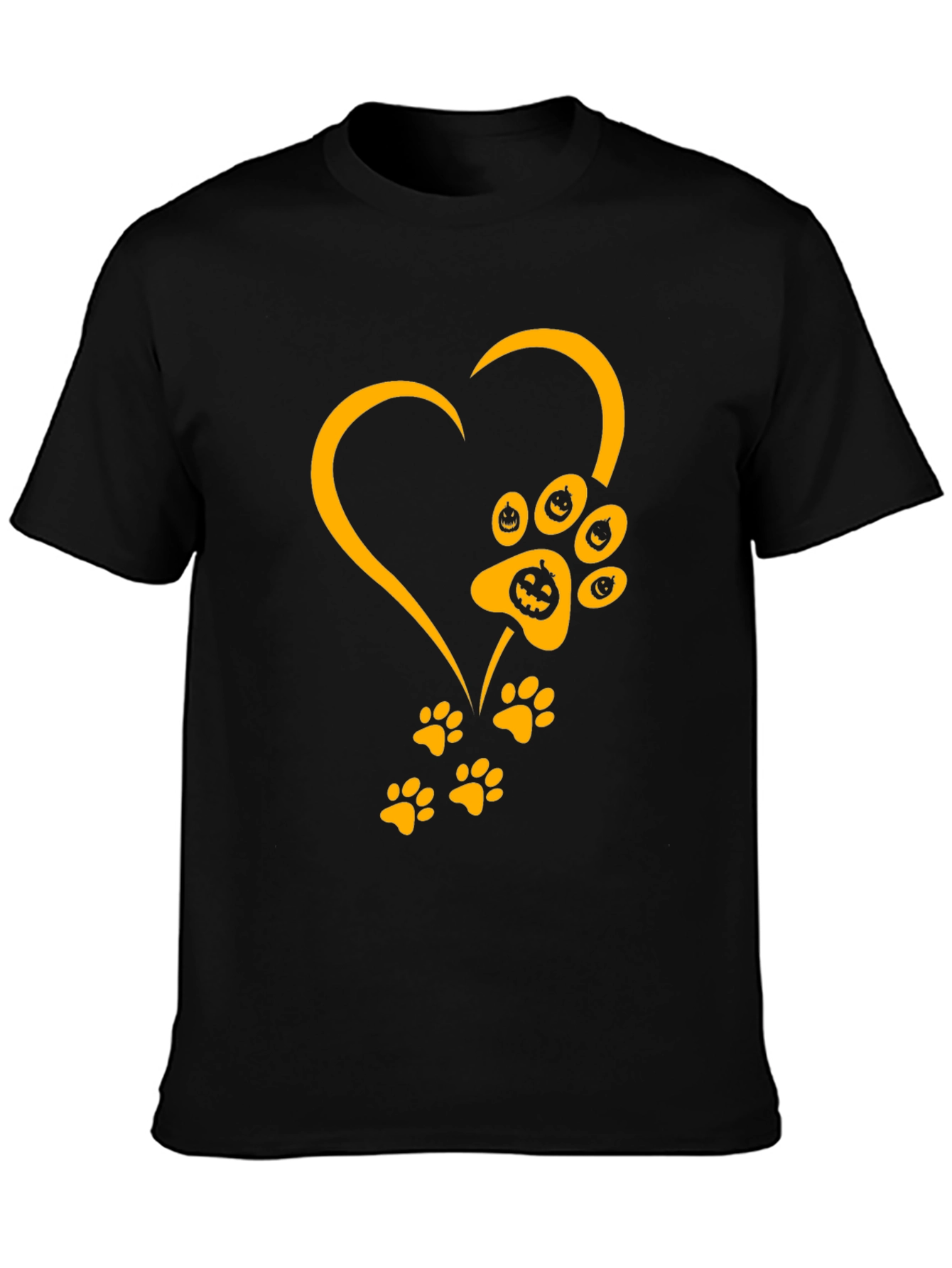 Halloween Dog Paw Heart T-Shirt