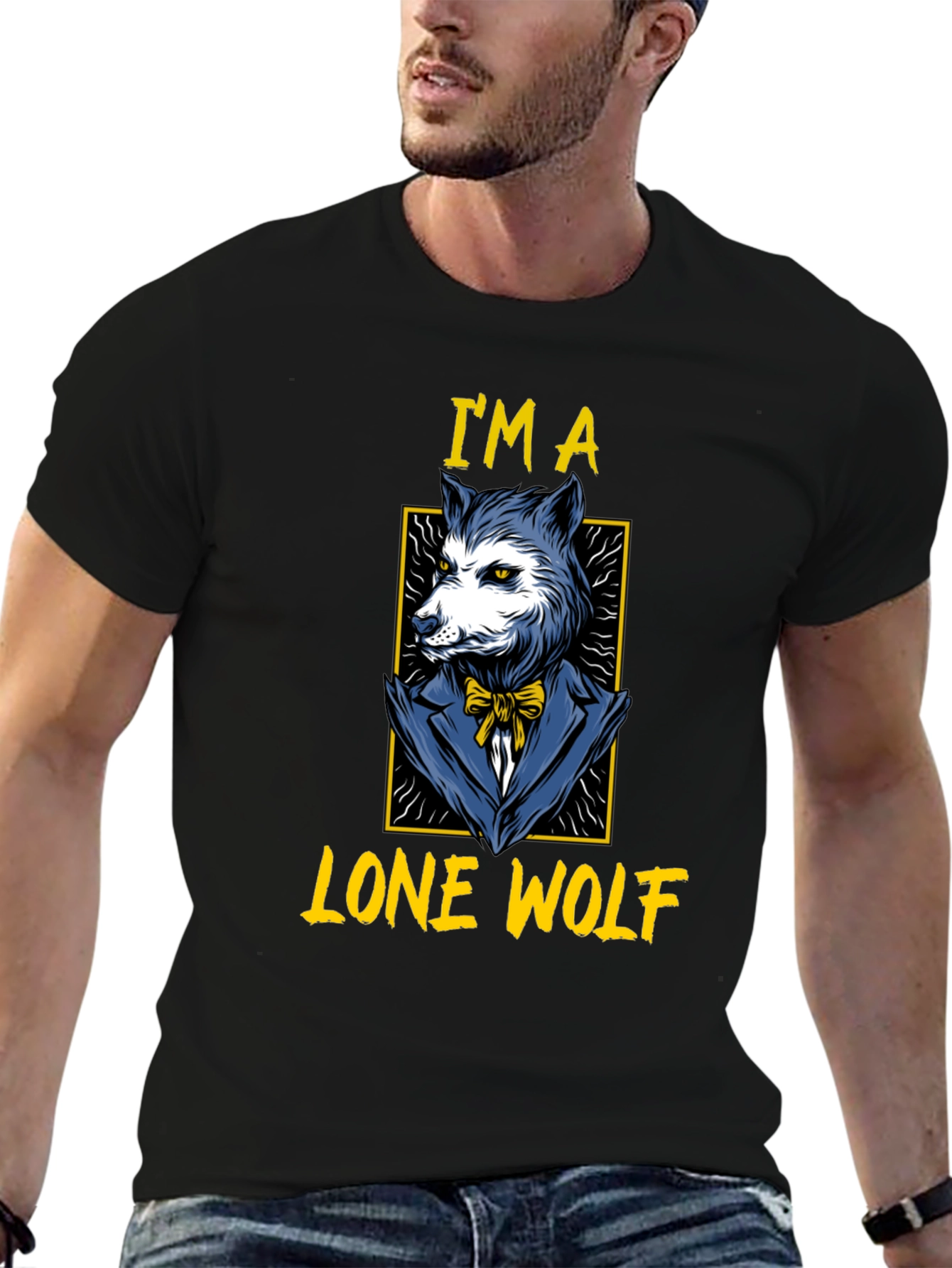 Lone Wolf Graphic T-Shirt - Mens Black Tee