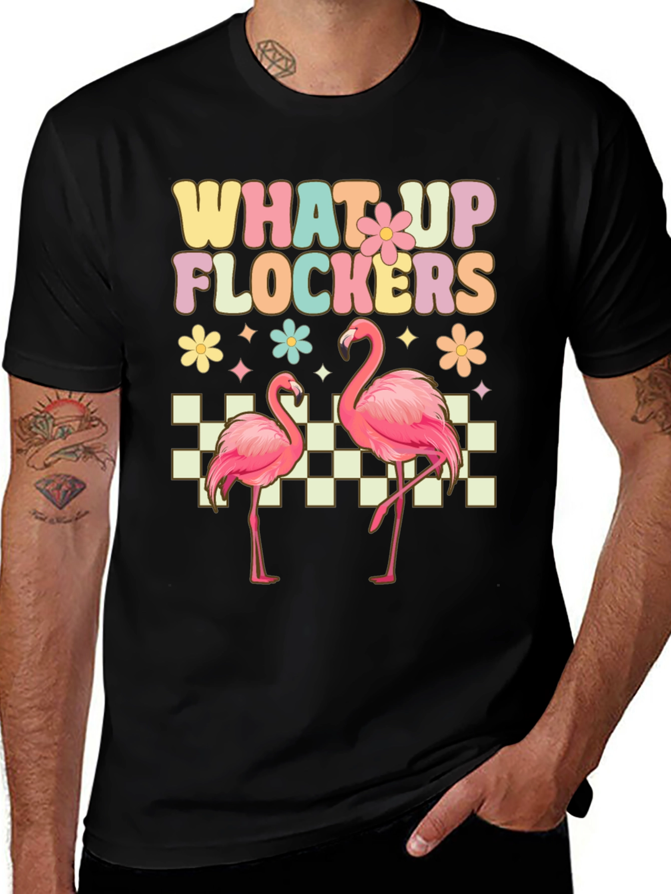 What Up Flockers Flamingo Graphic Tee