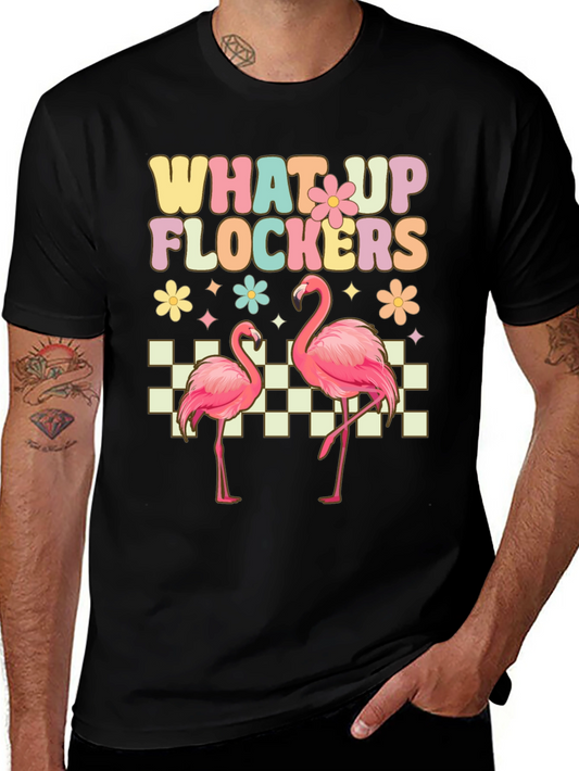 What Up Flockers Flamingo Graphic Tee