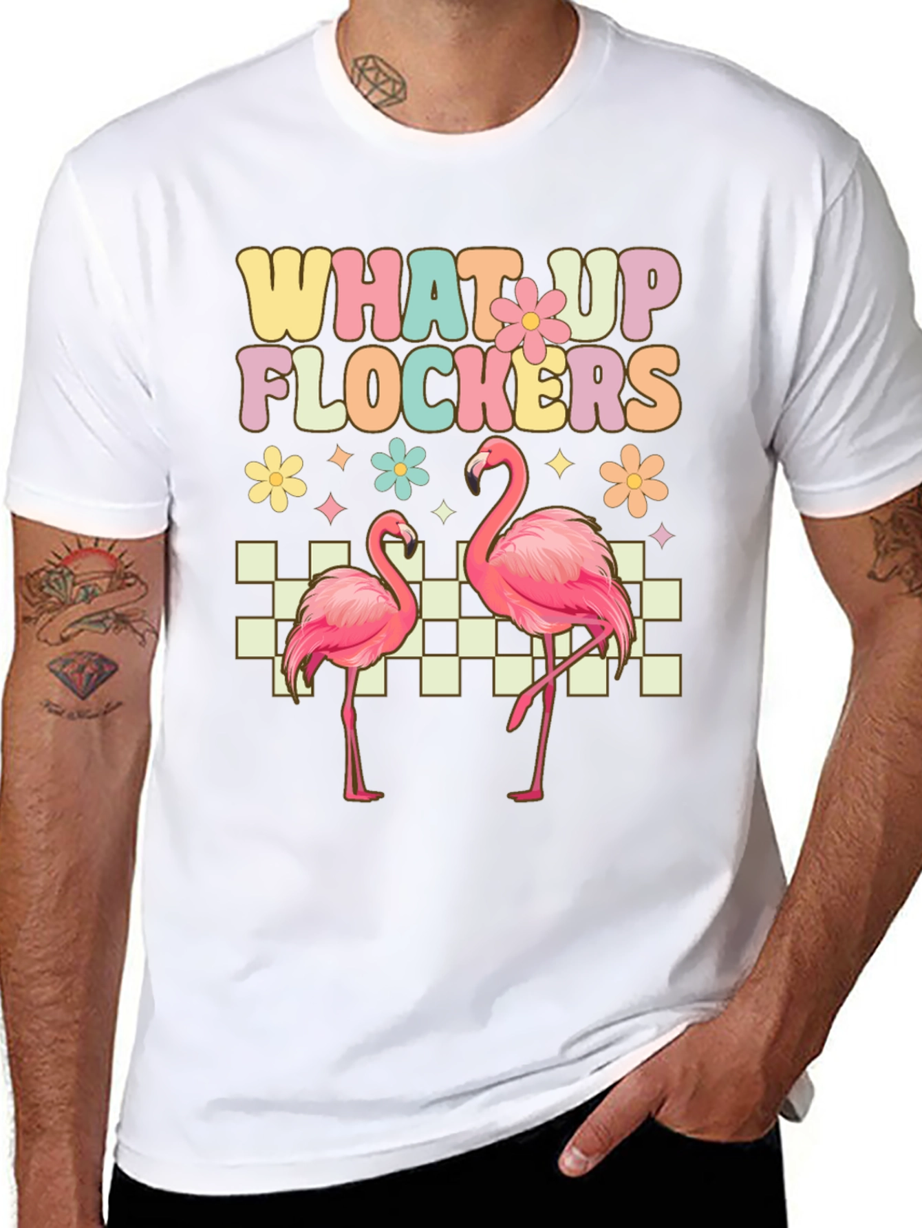 What Up Flockers Flamingo Graphic Tee