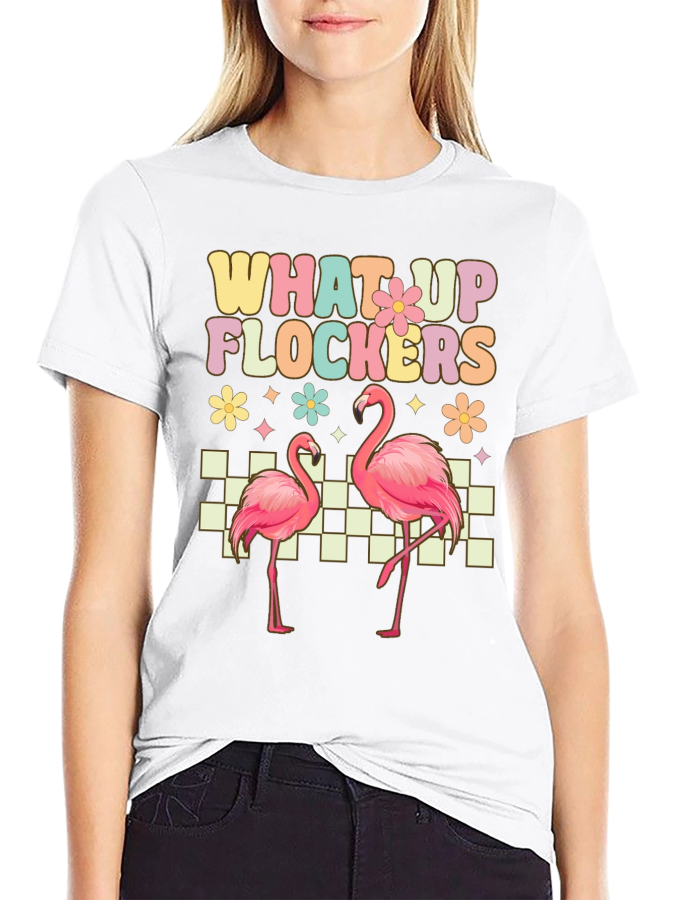 What Up Flockers Flamingo Graphic Tee