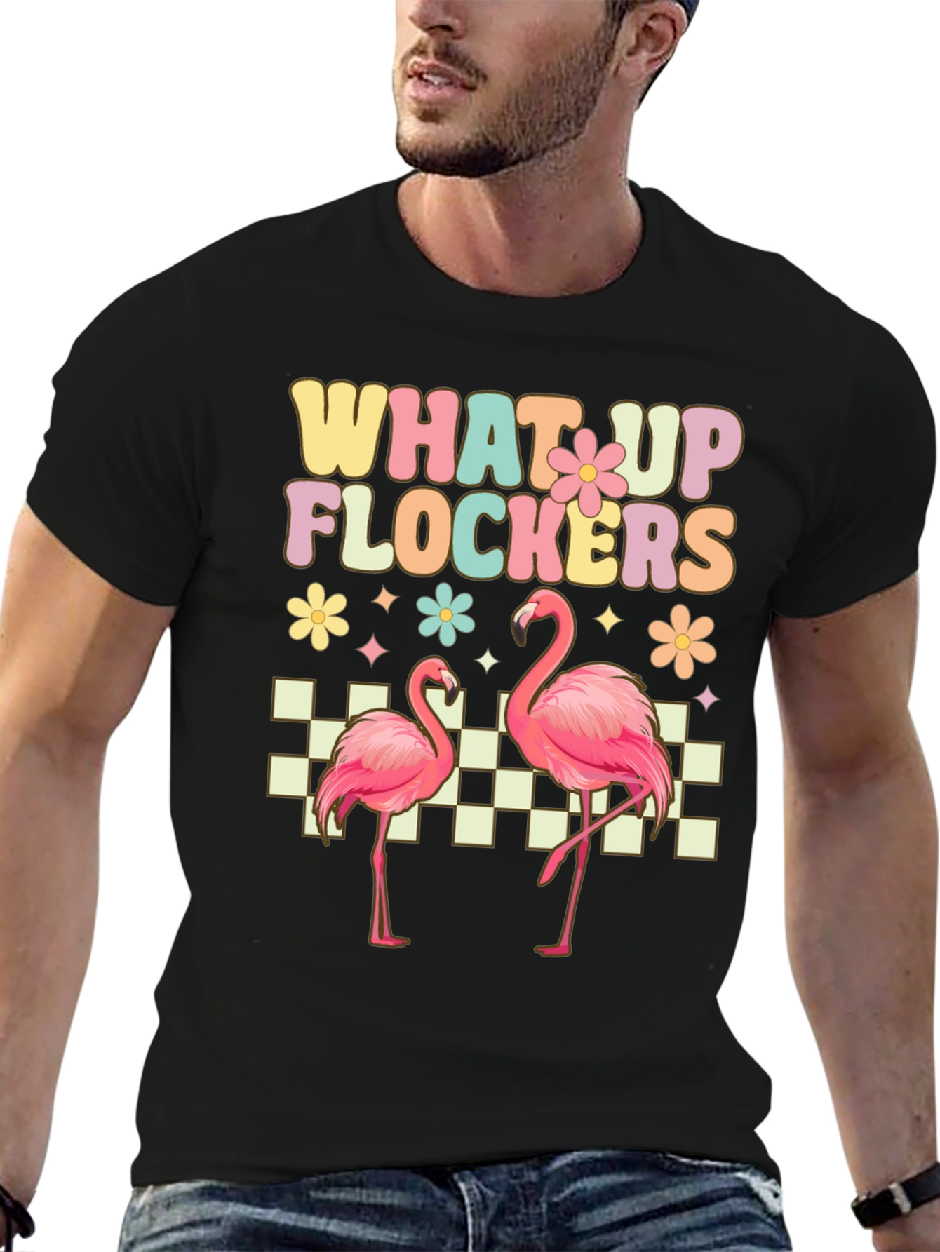 What Up Flockers Flamingo Graphic Tee