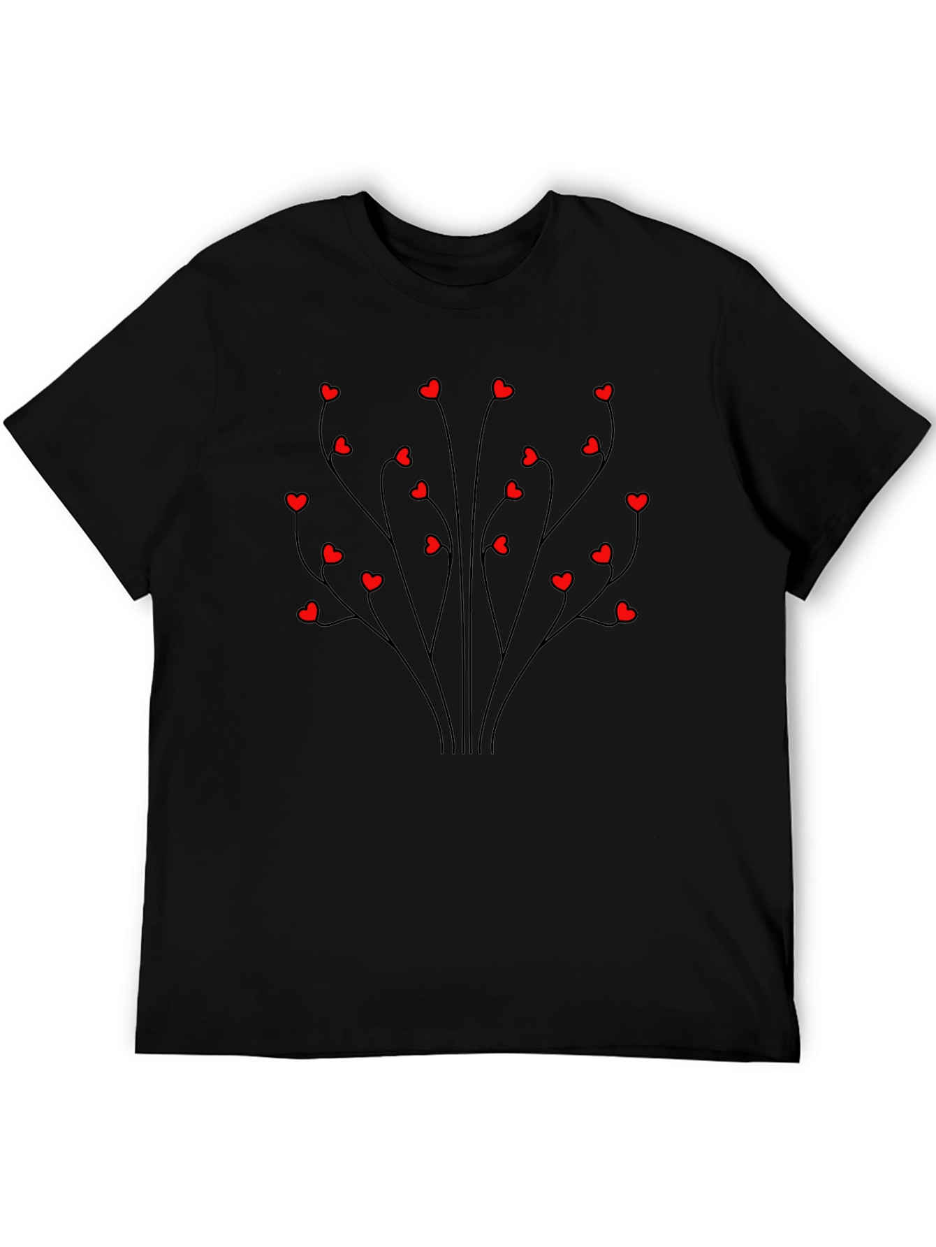 Heart Tree Graphic Tee - Black Casual Shirt