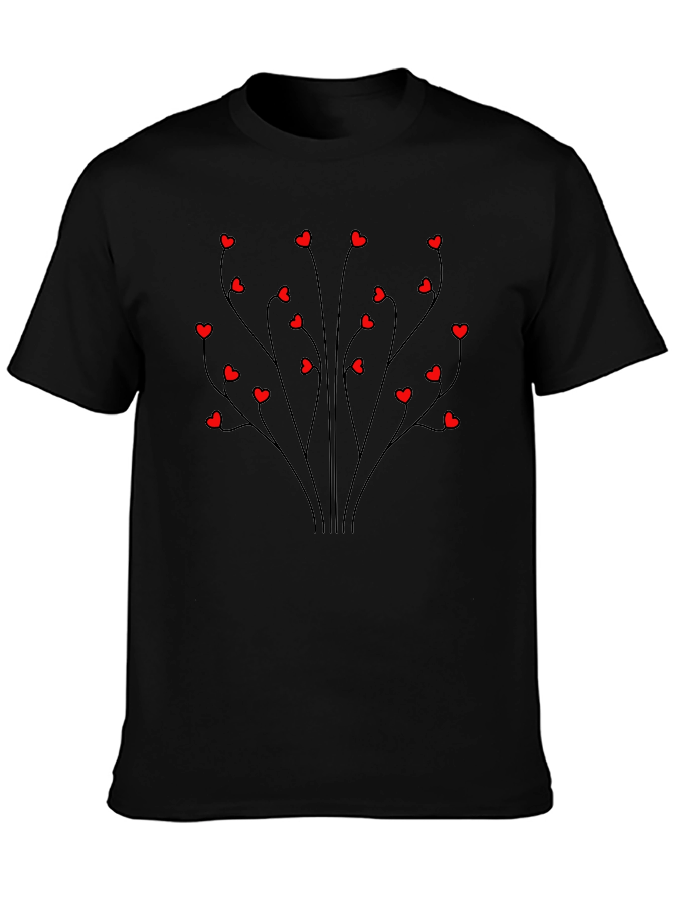 Heart Tree Graphic Tee - Black Casual Shirt