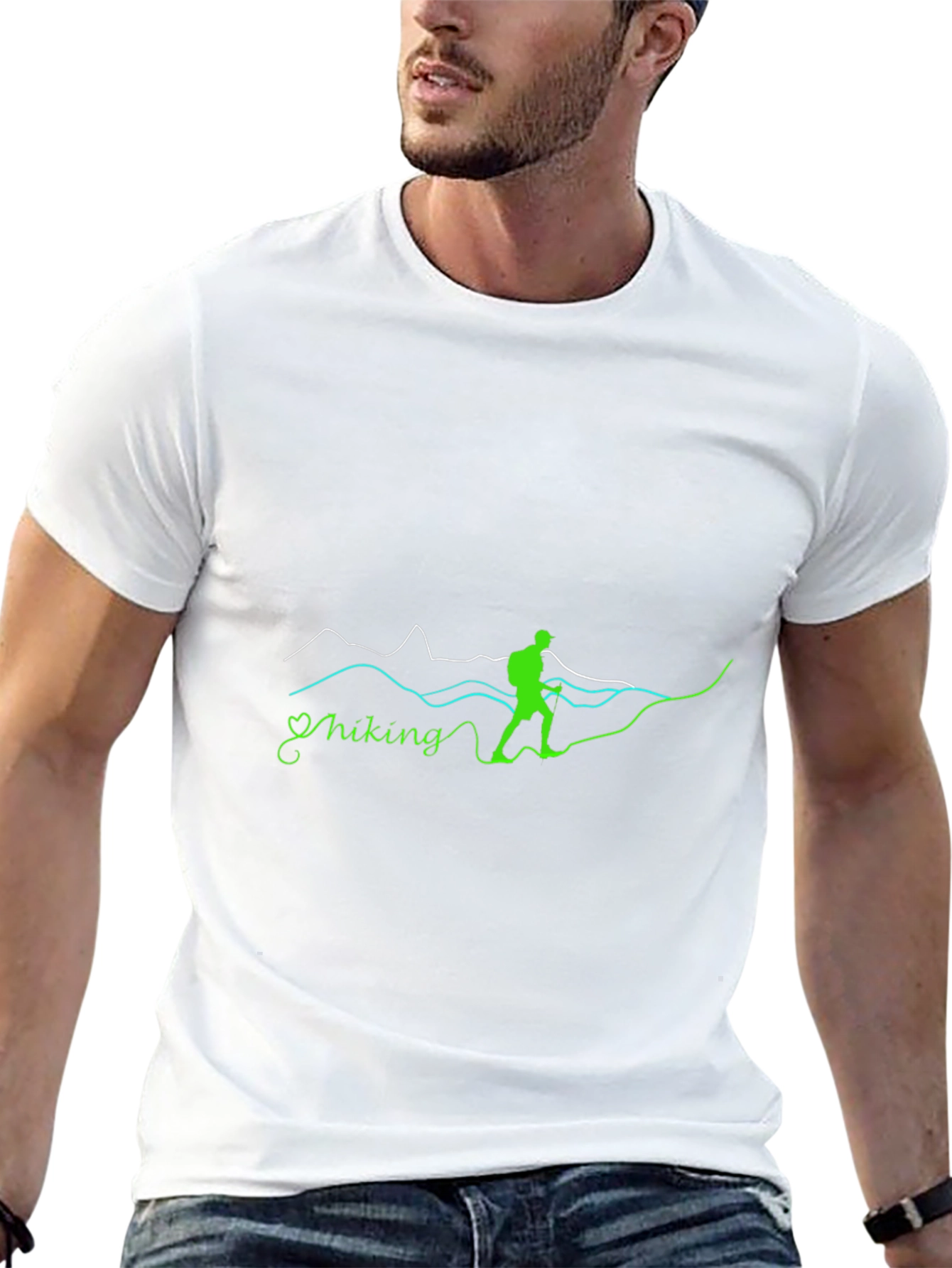Hiking Graphic Print Crew Neck T-Shirt