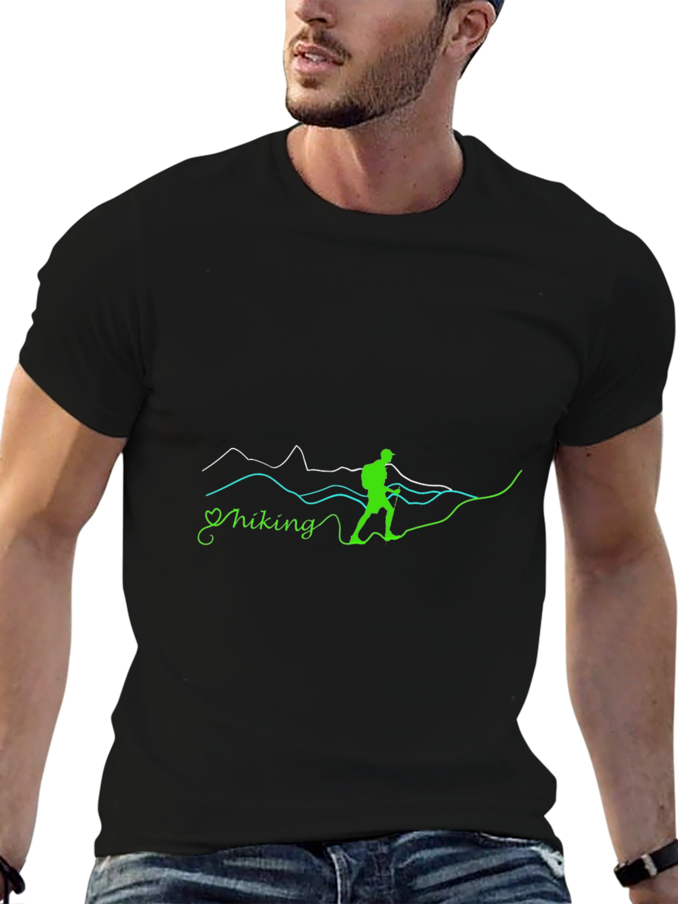 Hiking Graphic Print Crew Neck T-Shirt
