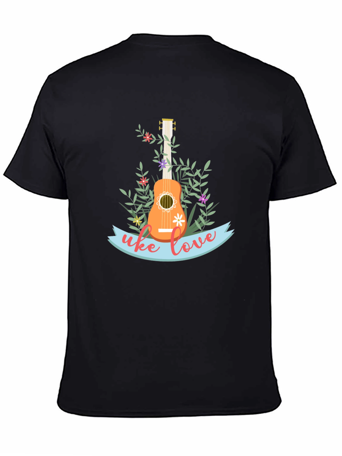 Uke Love Graphic Tee - Floral Ukulele Design
