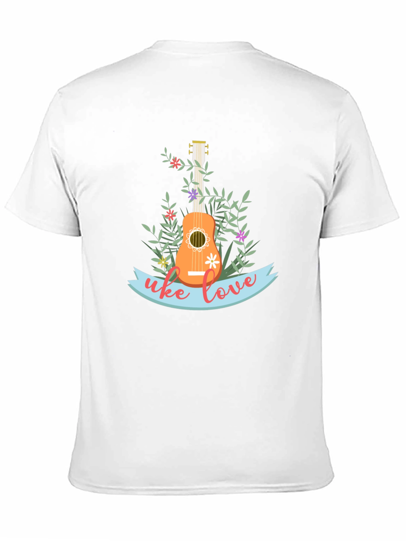 Uke Love Graphic Tee - Floral Ukulele Design