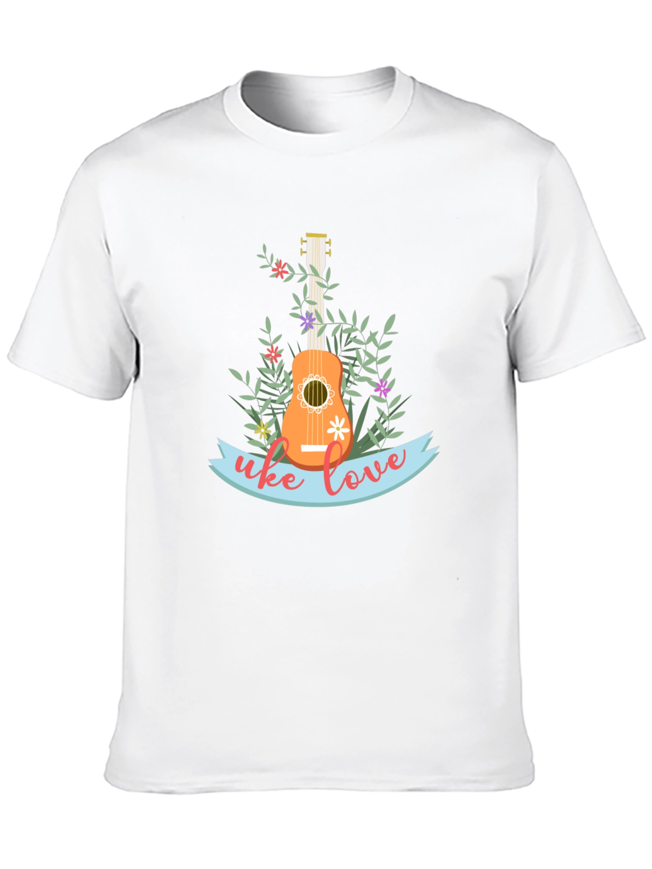 Uke Love Graphic Tee - Floral Ukulele Design
