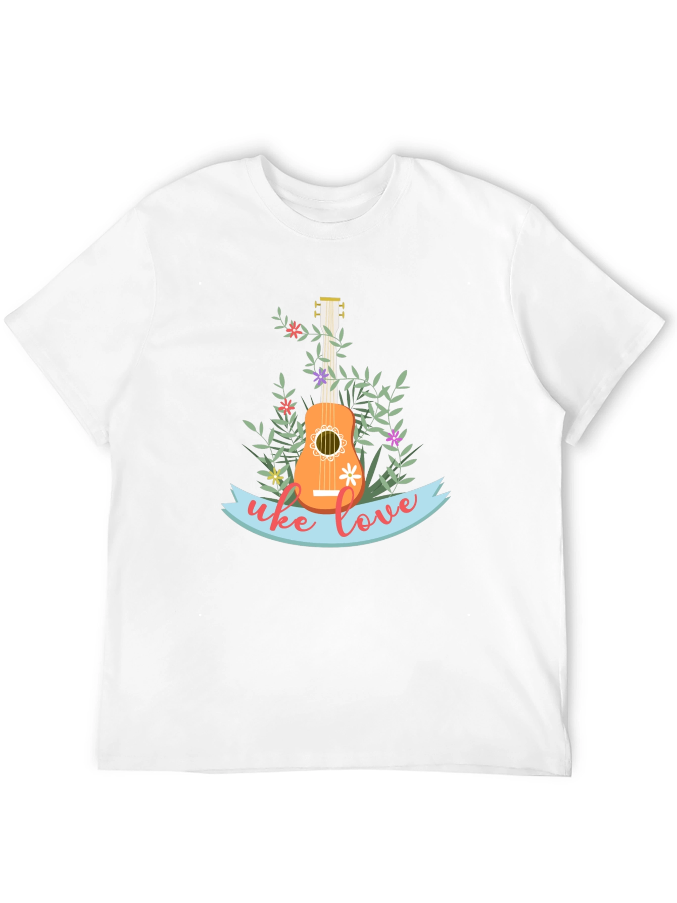 Uke Love Graphic Tee - Floral Ukulele Design