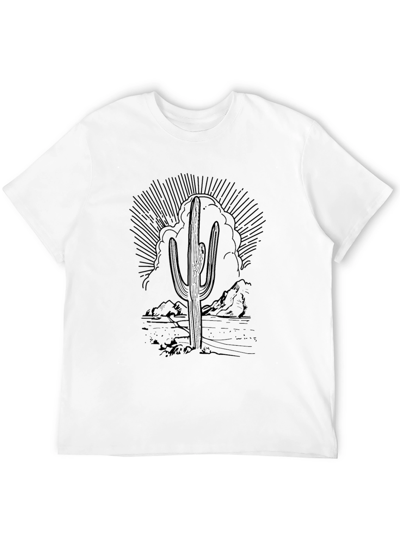 Cactus Desert Graphic Print Mens T-Shirt