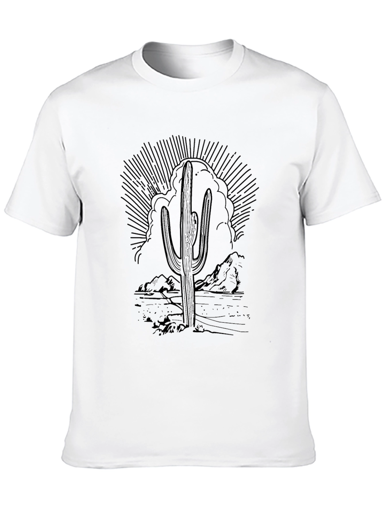 Cactus Desert Graphic Print Mens T-Shirt