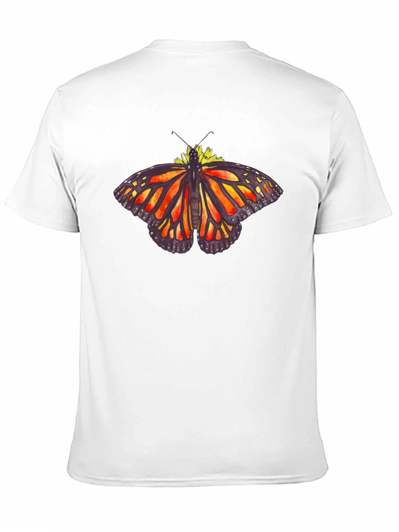 Butterfly Graphic Tee - Black Cotton Casual Shirt