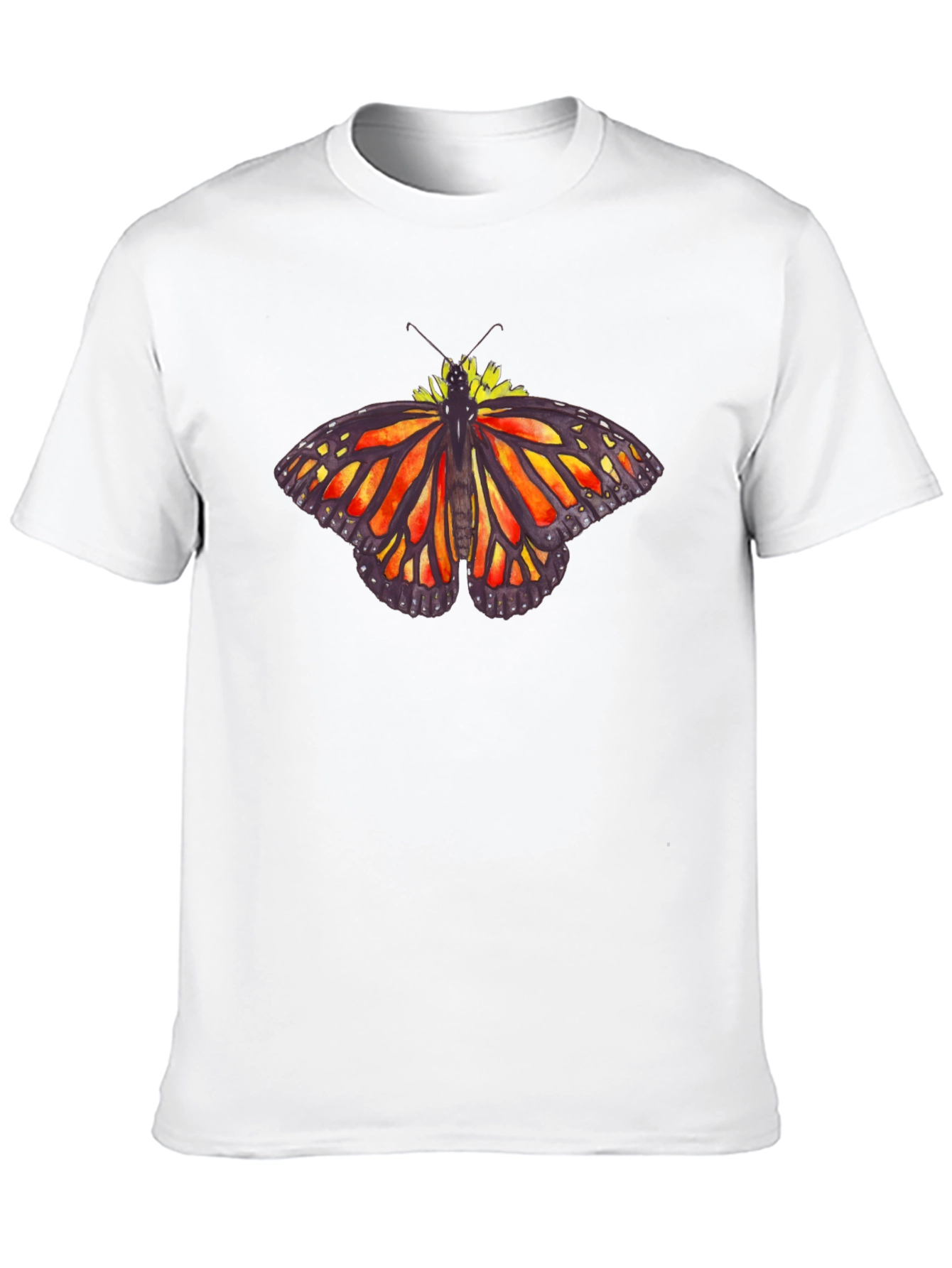 Butterfly Graphic Tee - Black Cotton Casual Shirt