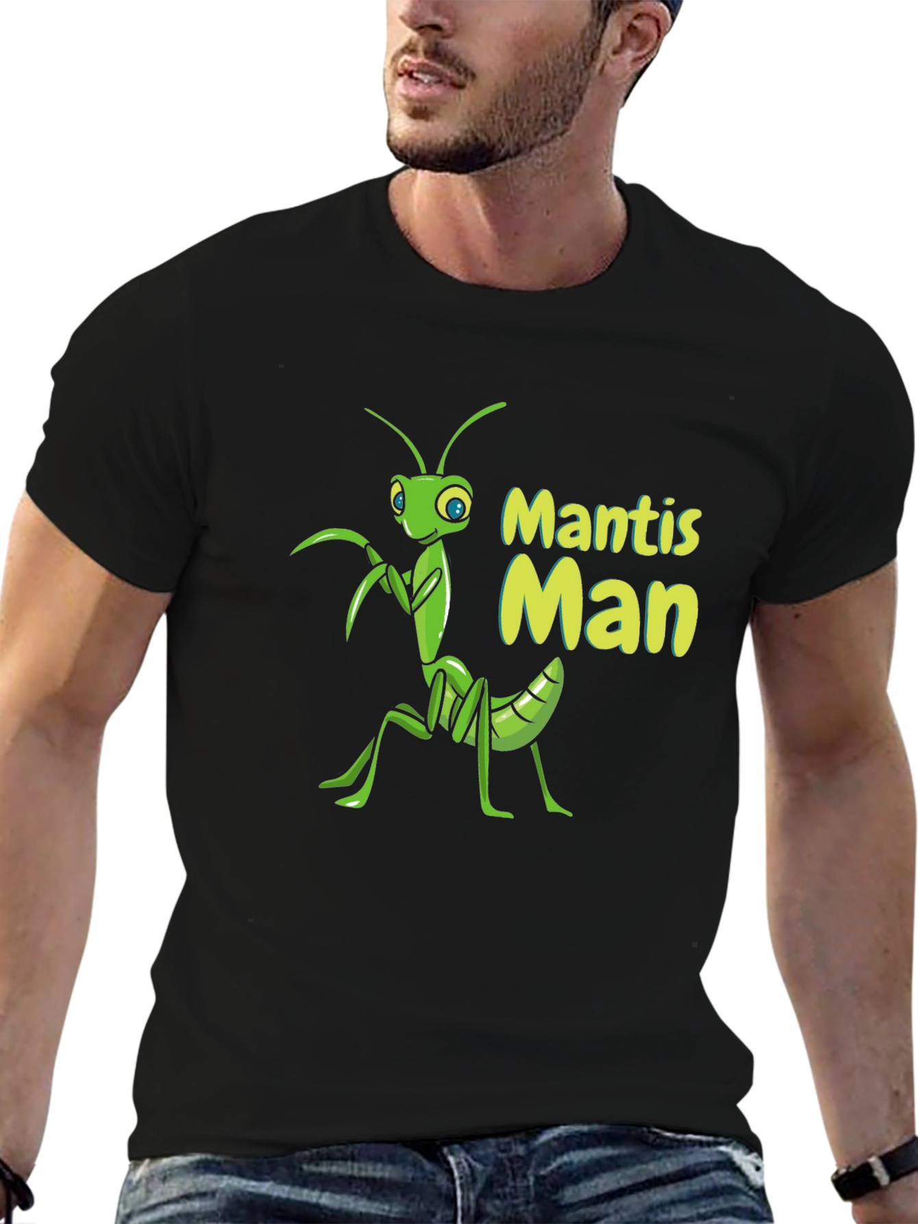 Mantis Man Graphic Tee - Cool Insect Design