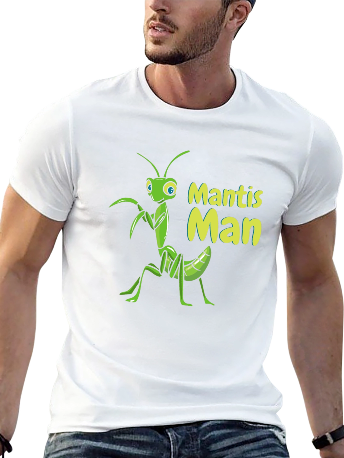 Mantis Man Graphic Tee - Cool Insect Design