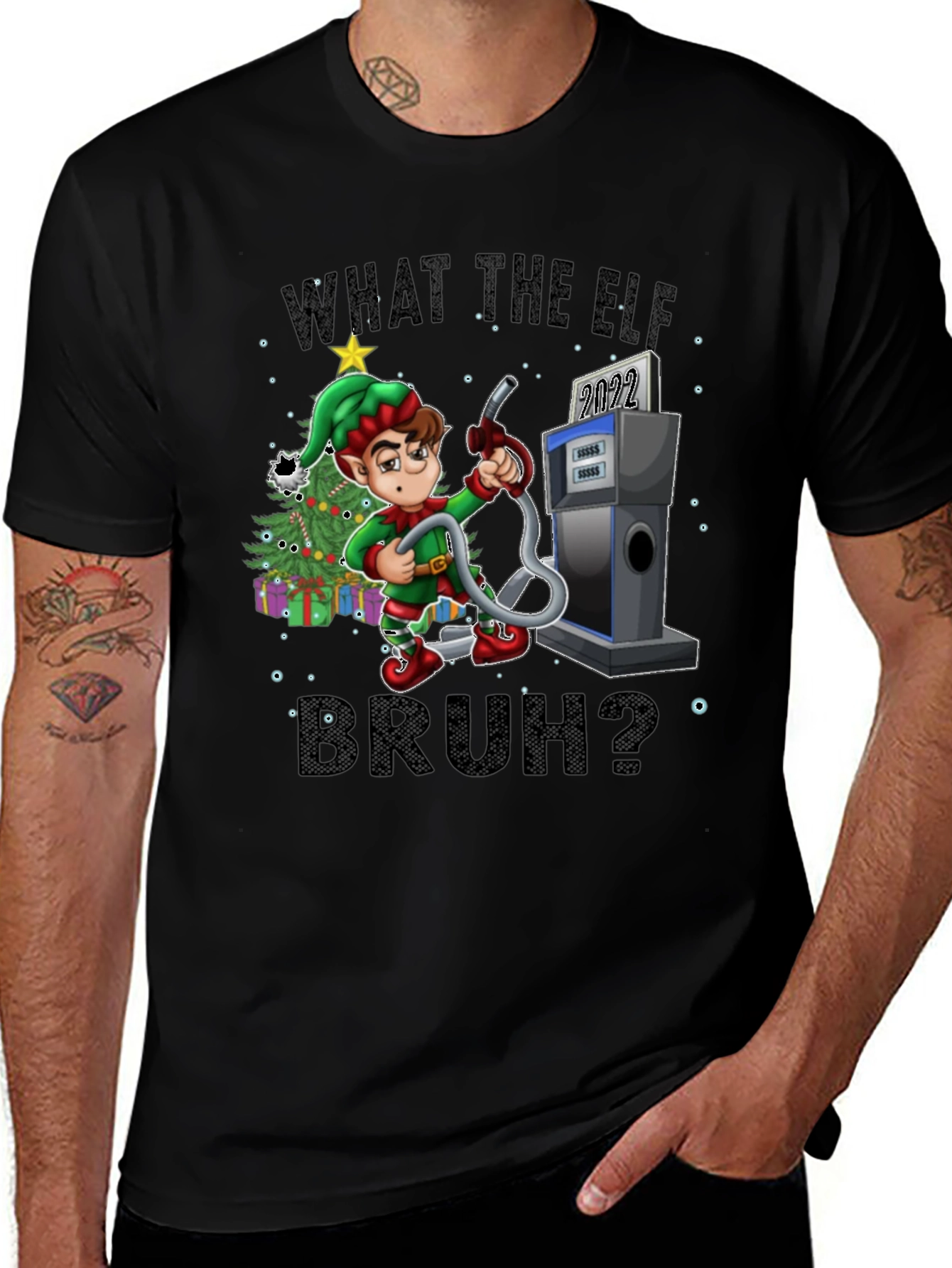 What The Elf Bruh? Christmas T-Shirt