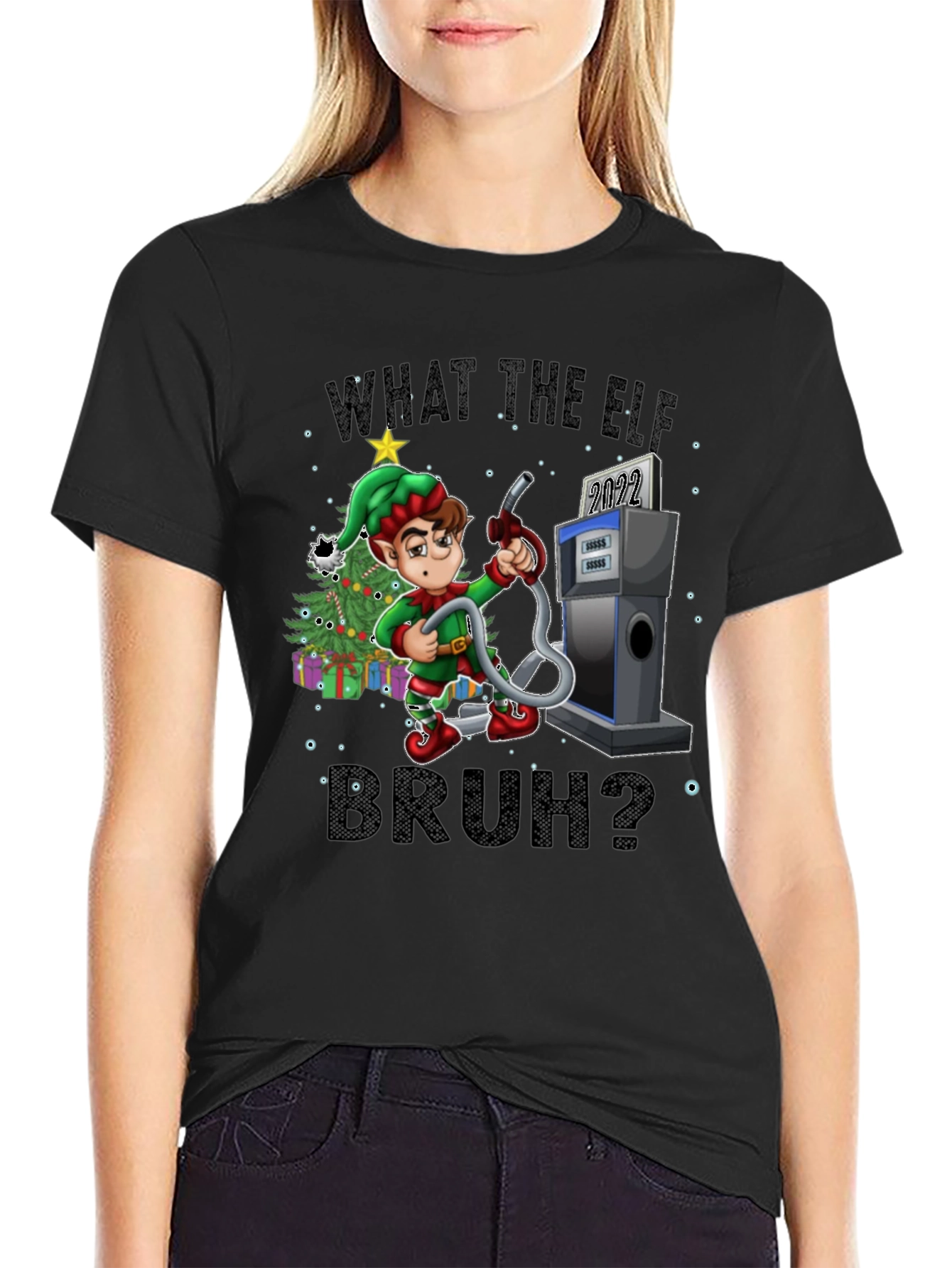 What The Elf Bruh? Christmas T-Shirt
